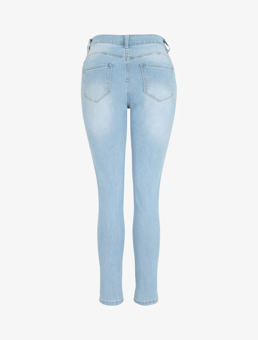 Grote maat rechte push up jeans - blauw - Image 2