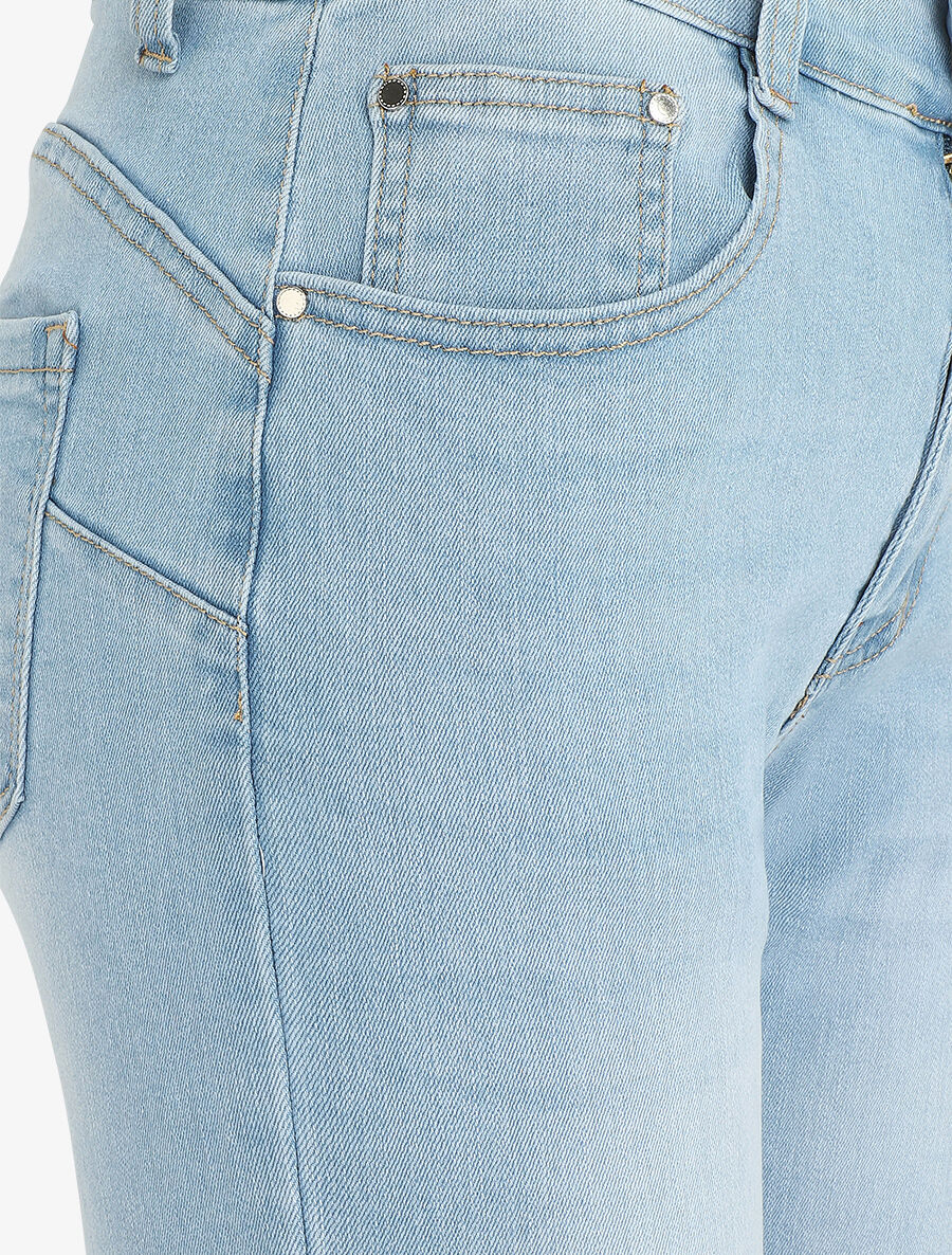 Grote maat rechte push up jeans - blauw - Image 3