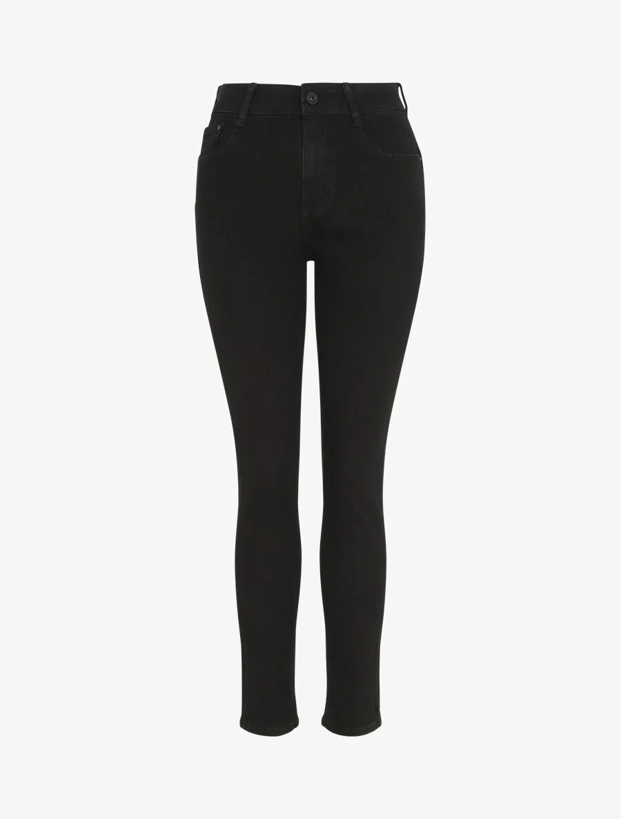 Grote maat rechte push up jeans - Zwart