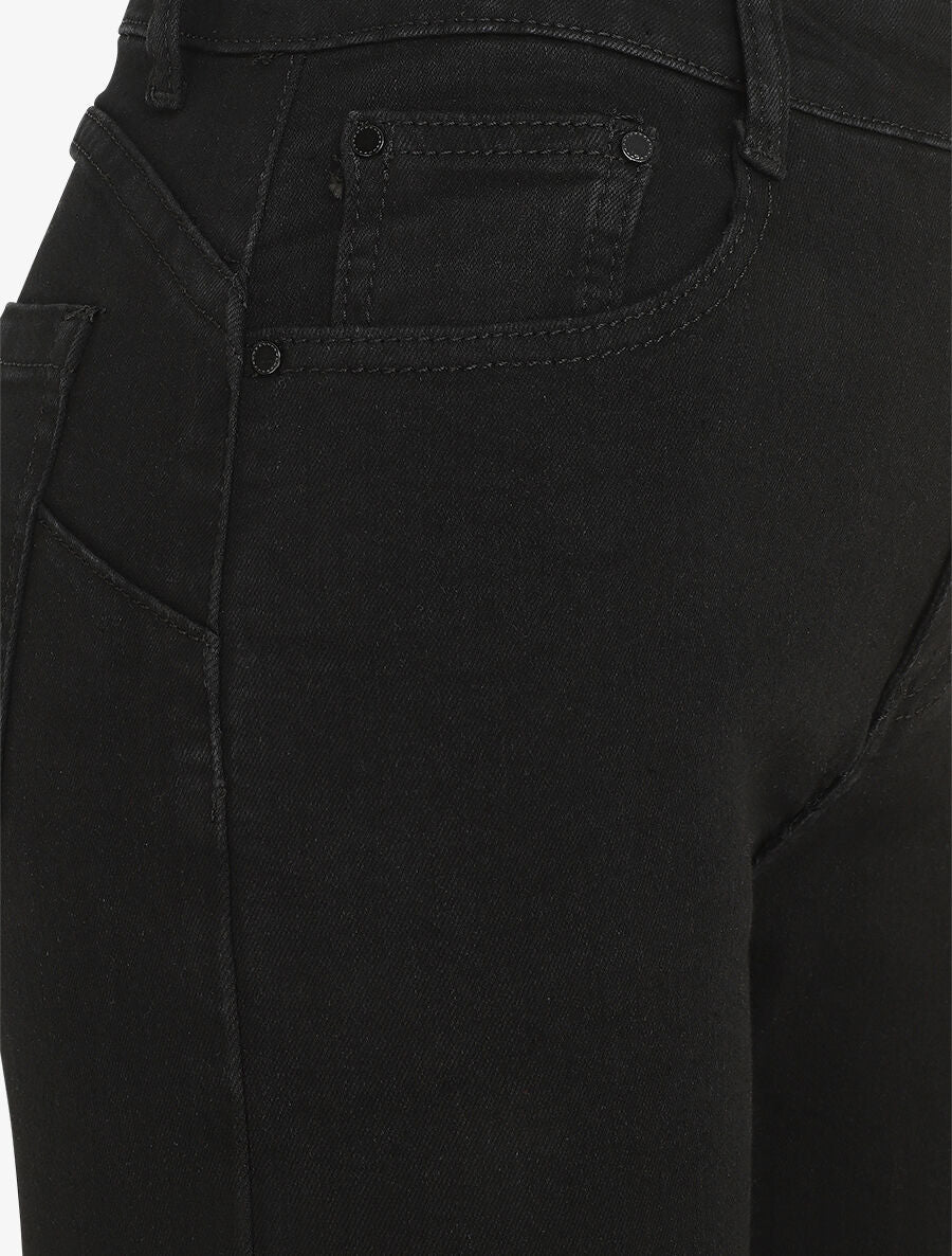 Grote maat rechte push up jeans - Zwart - Image 3