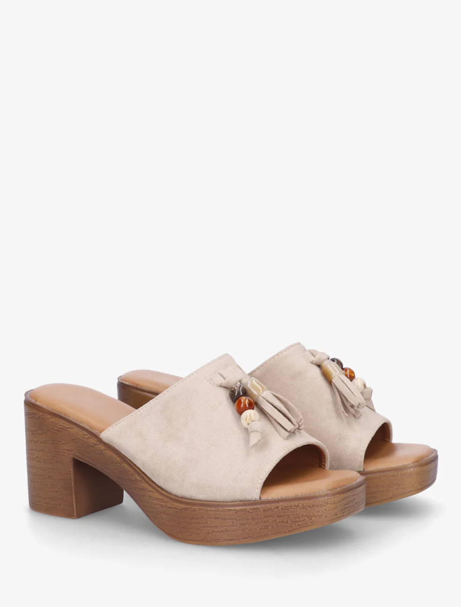 Hakkenmuiltjes met houteffect en inzetstukken van stenen - Beige - Image 4
