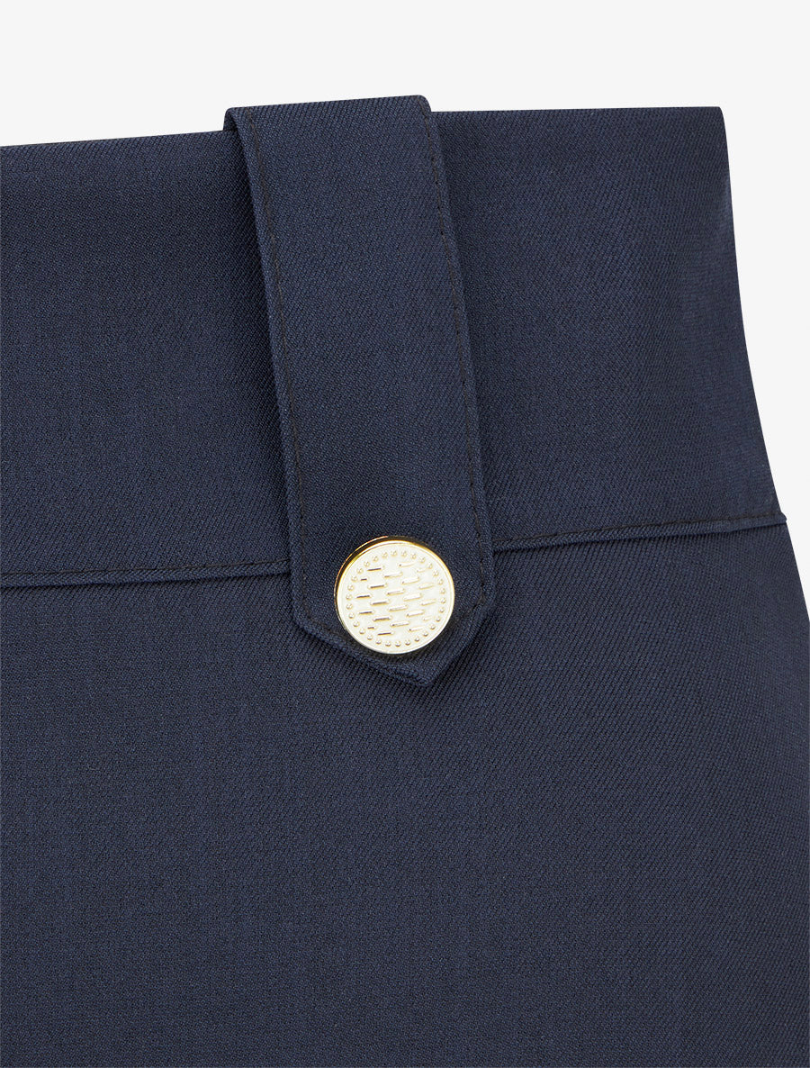 Half lange rok met decoratieve knopen - Marine - Image 3