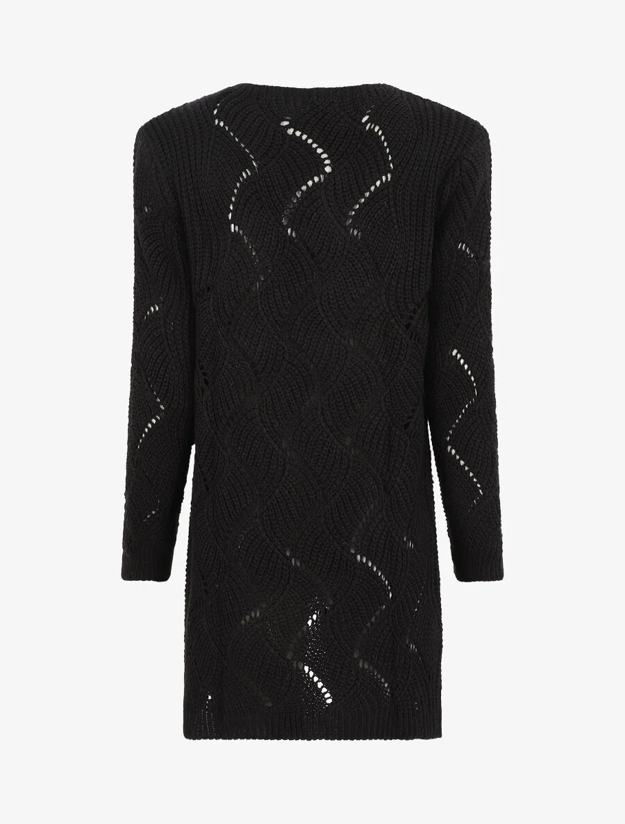 Halflang klassiek geribd vest - zwart - Image 2