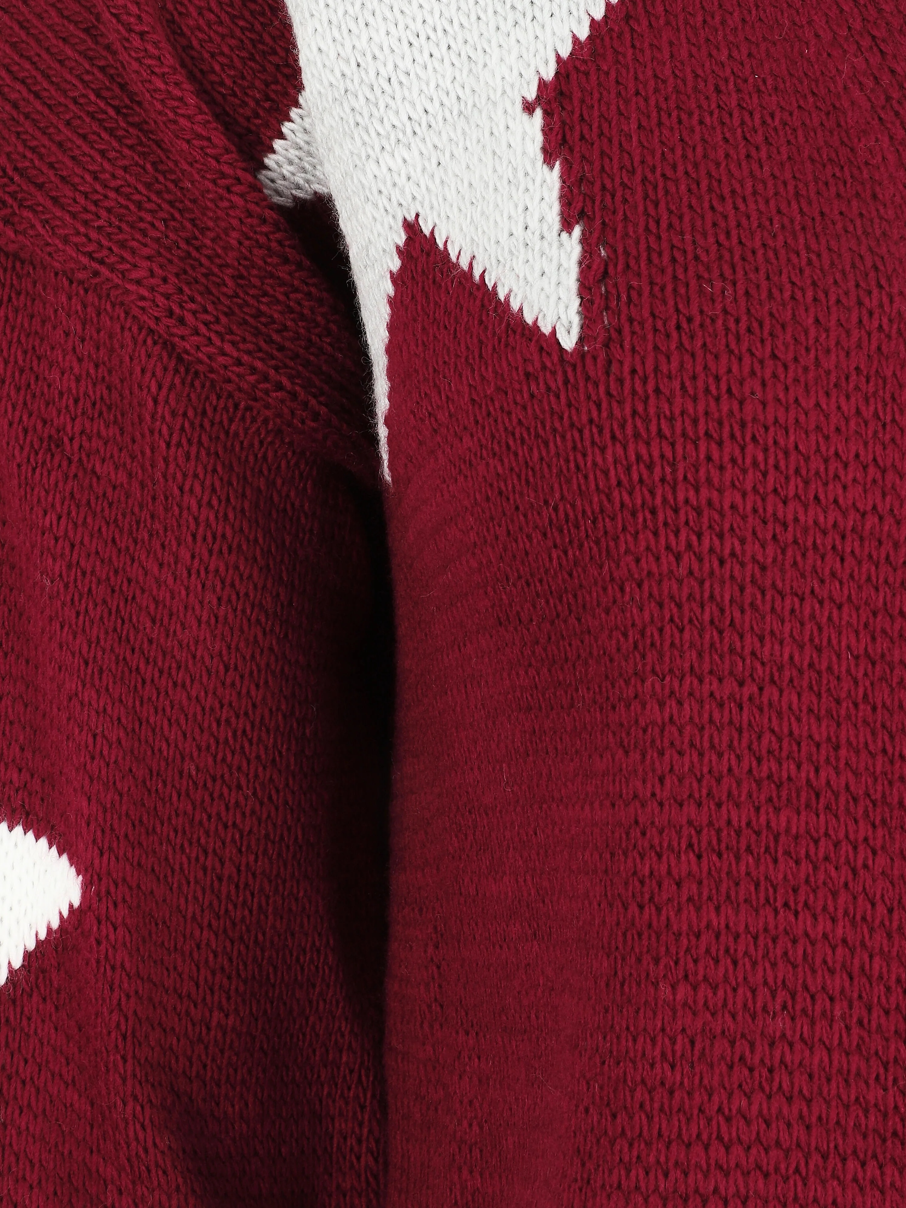 Halflang open vest met sterrenprint - bordeauxrood - Image 3