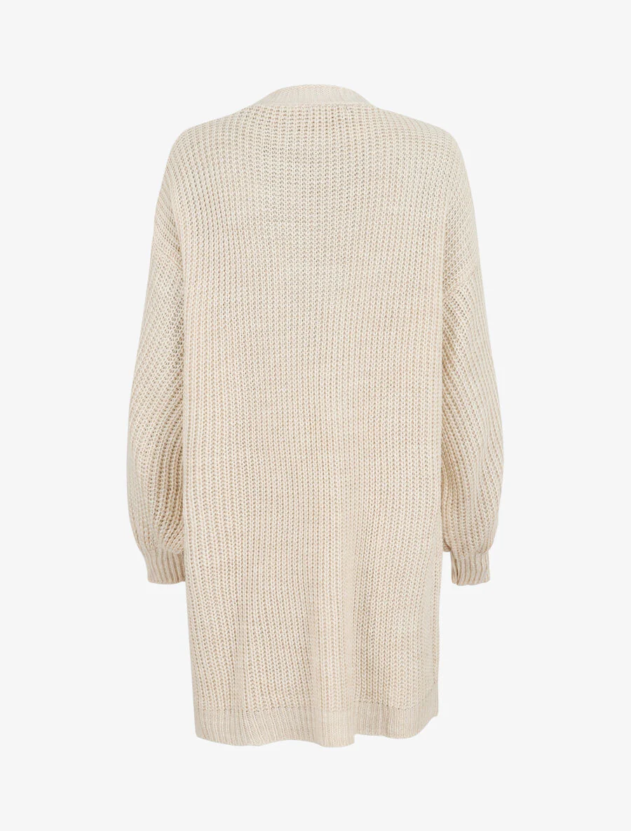 Halflang vest met ballonmouwen - Beige - Image 2
