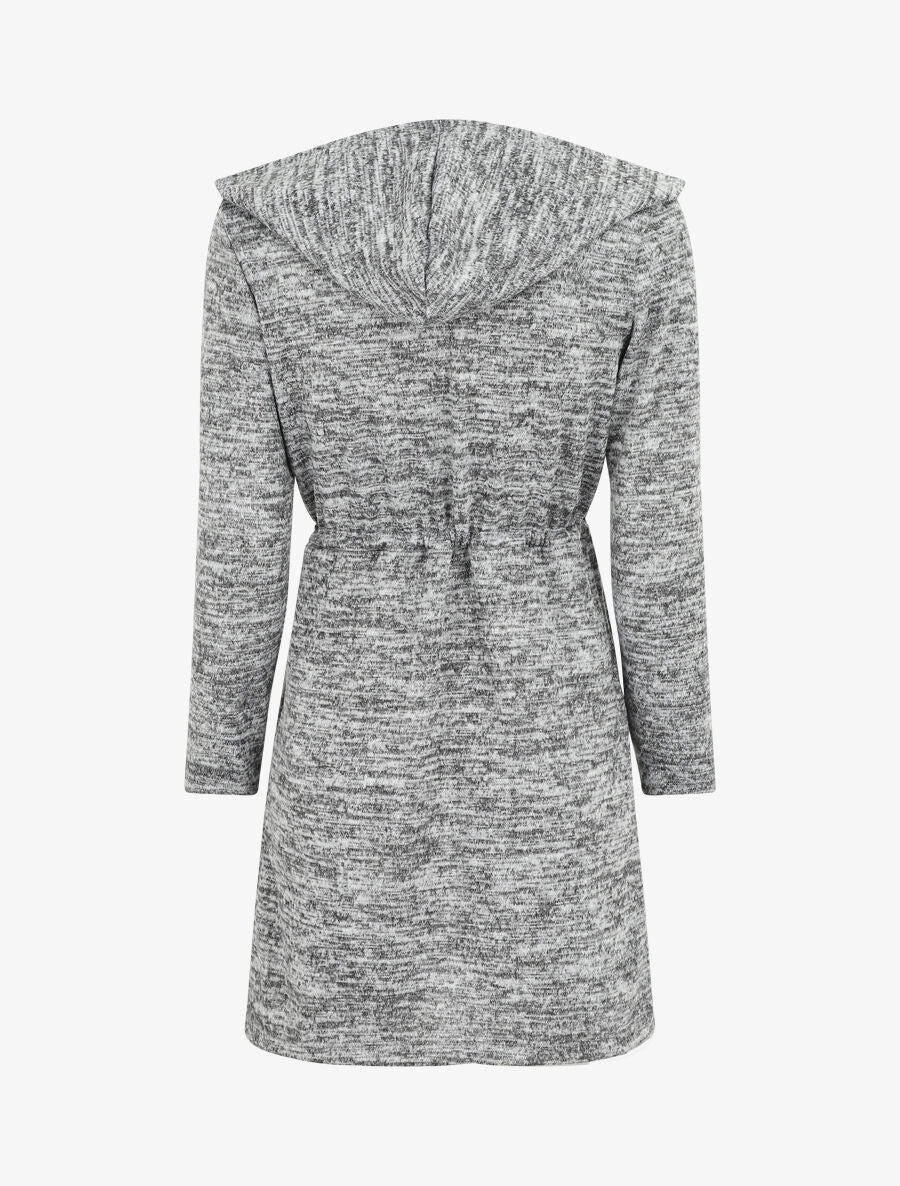 Halflang vest met capuchon en bandjes - Grijs - Image 2