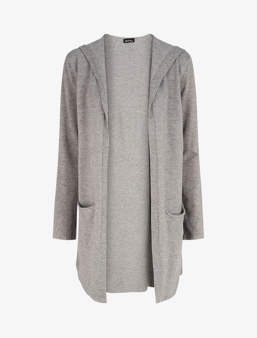 Halflang vest met capuchon - Grijs