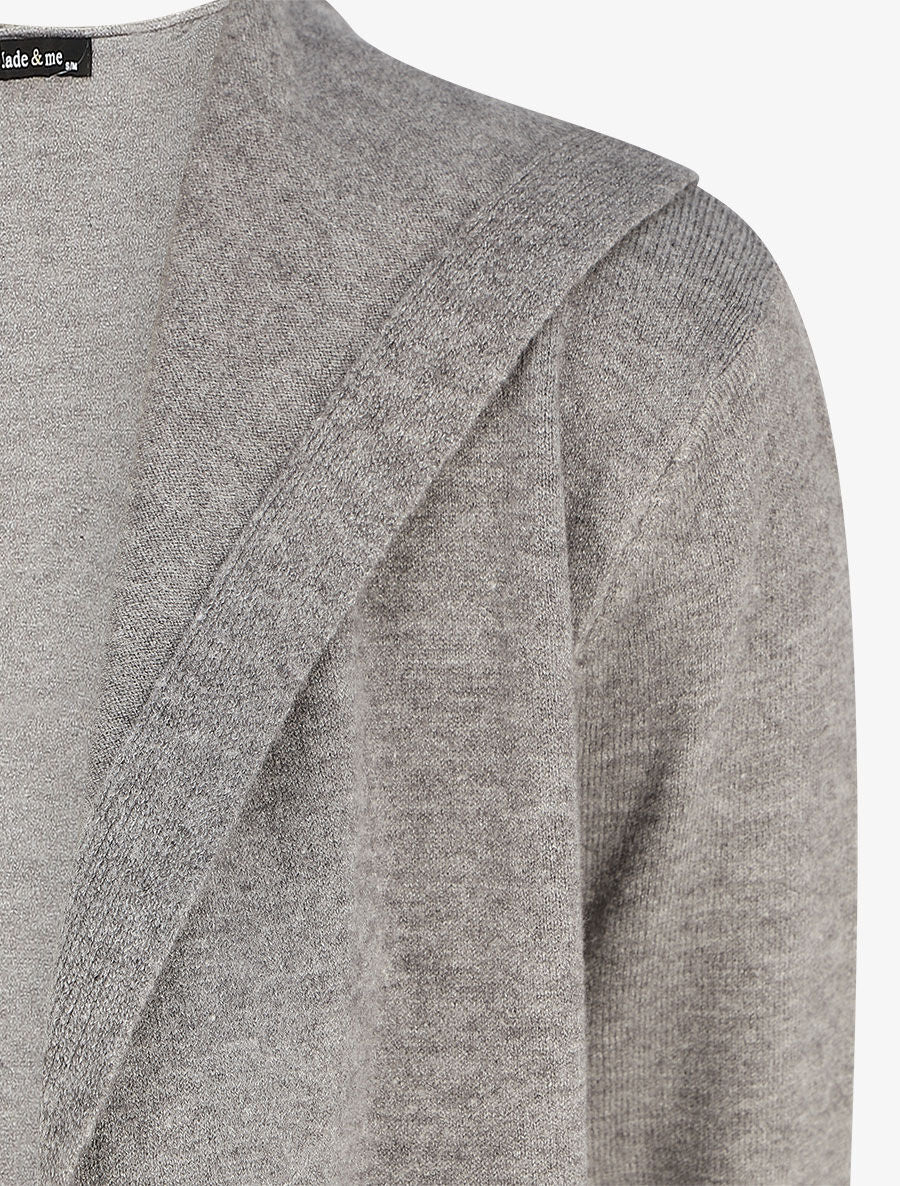 Halflang vest met capuchon - Grijs - Image 3