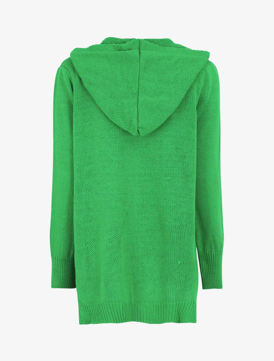 Halflang vest met capuchon - groen - Image 2