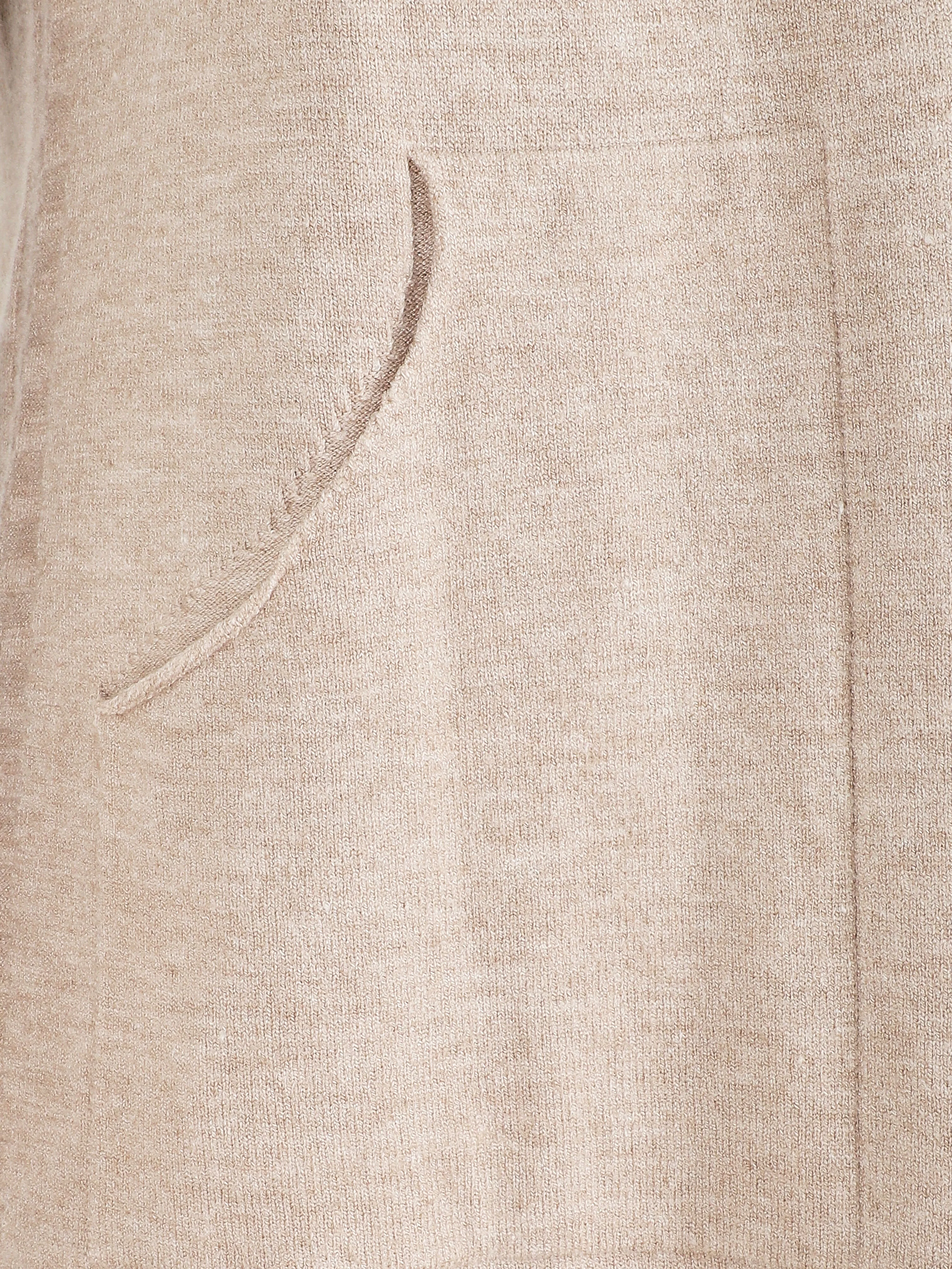 Halflang vest met lange mouwen - Beige - Image 3