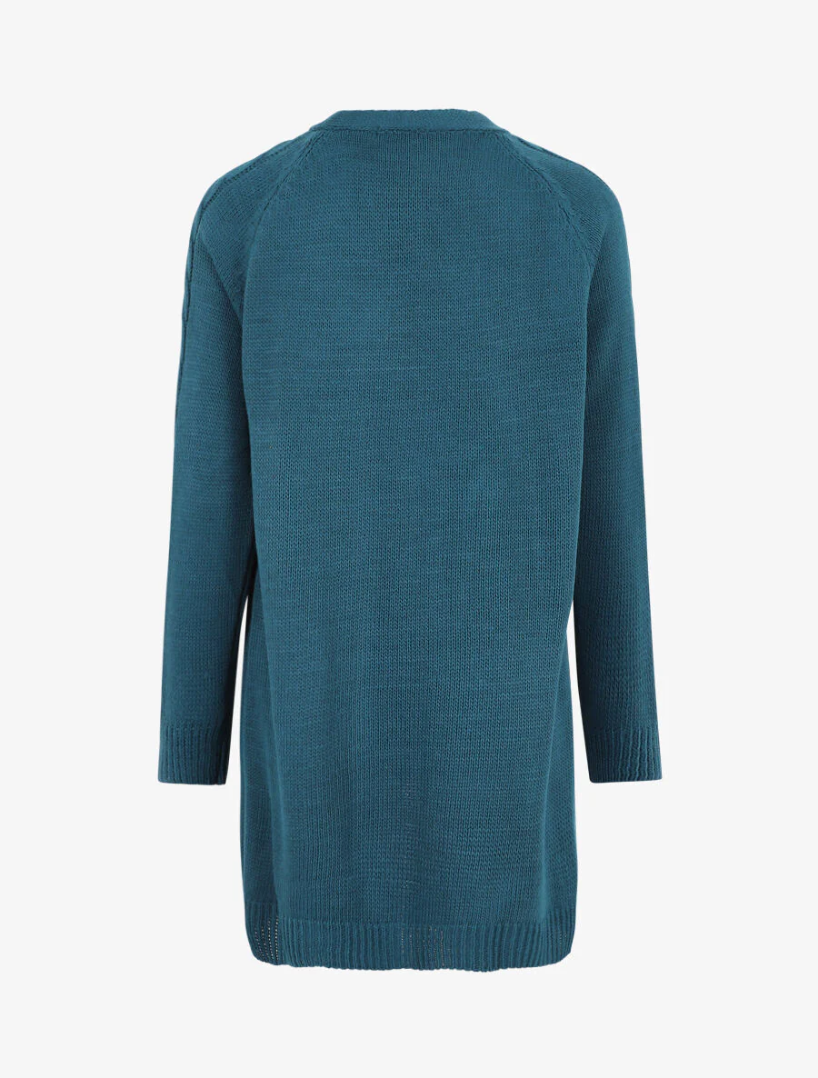 Halflang vest met opgestikte zakken - Blauwgroen - Image 2