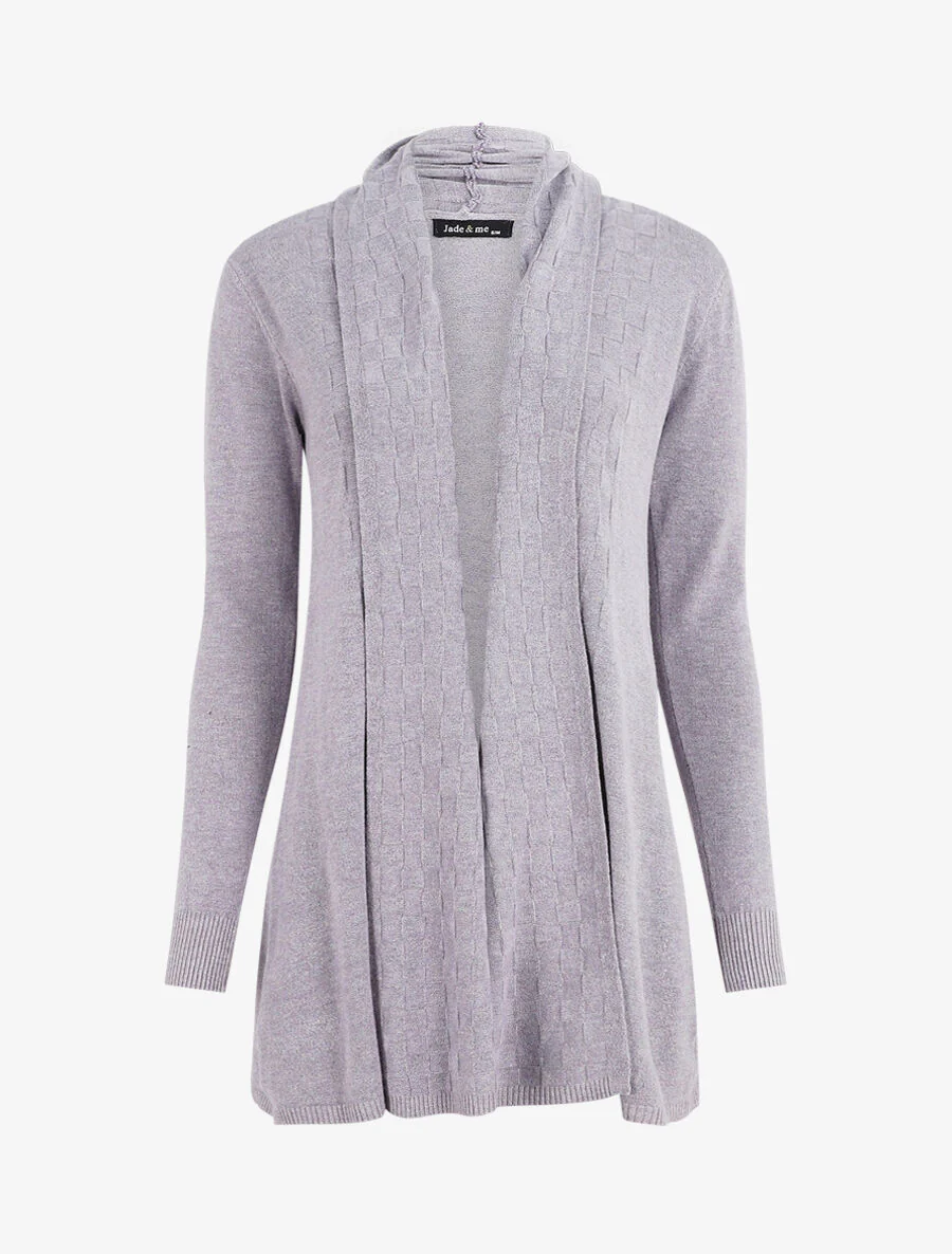 Halflang vest met sjaalkraag - Lichtgrijs