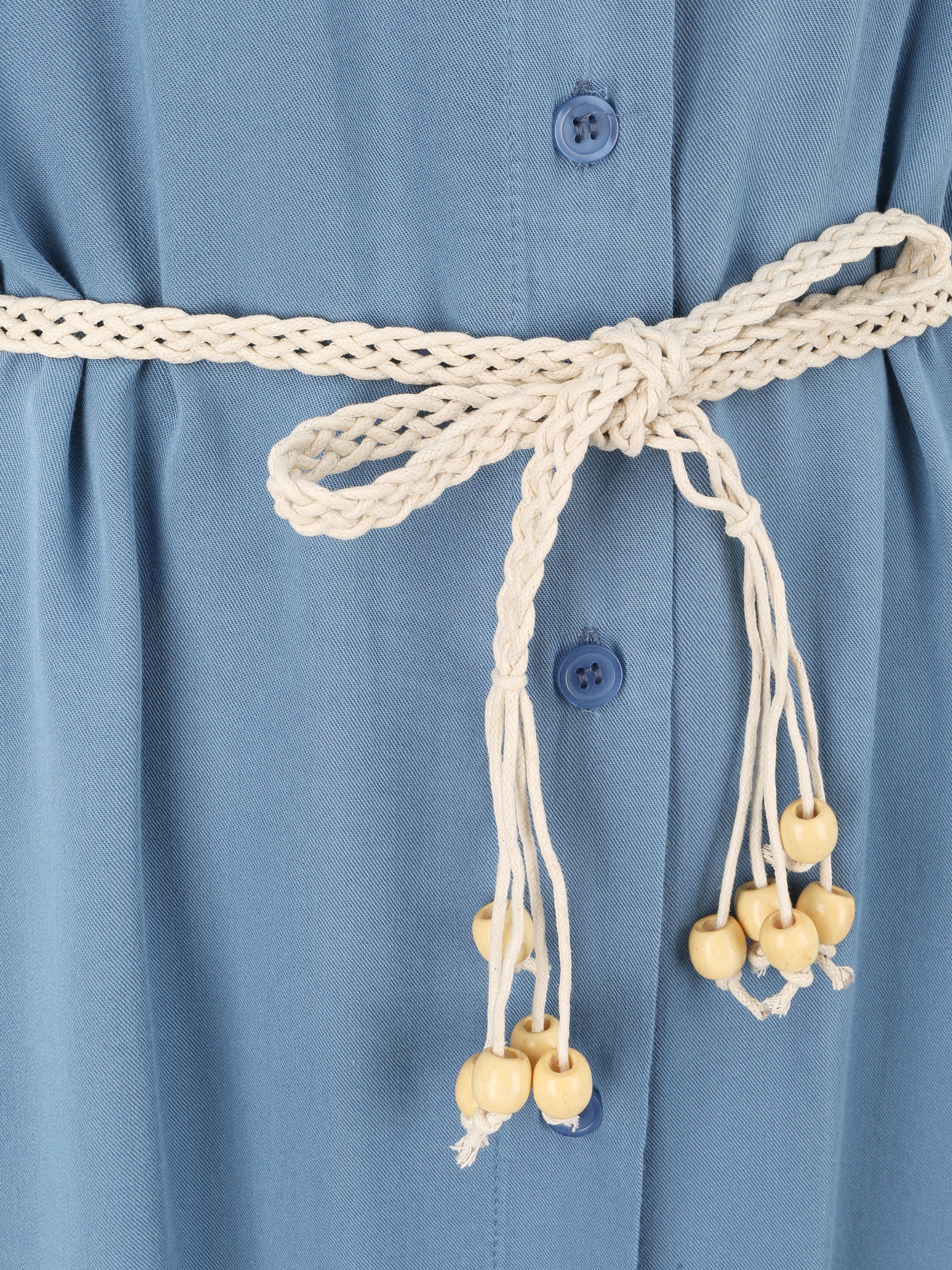 Halflange eenvoudige mouwloze bloes - Blauw - Image 3