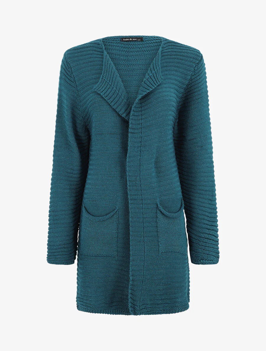 Halflange geribbelde vest - Blauwgroen