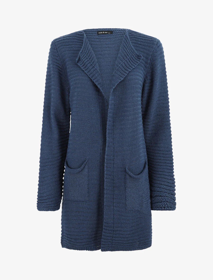Halflange geribbelde vest - Donkerblauw