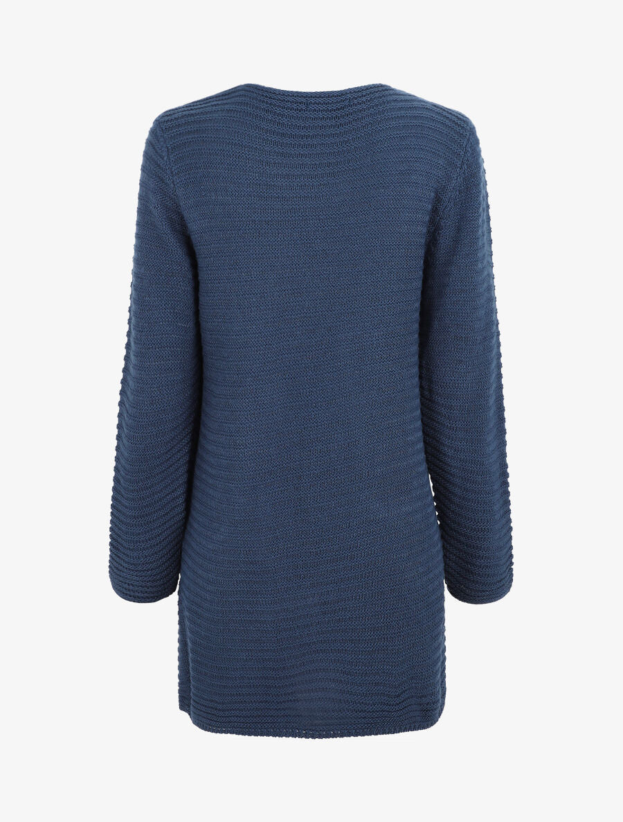 Halflange geribbelde vest - Donkerblauw - Image 2