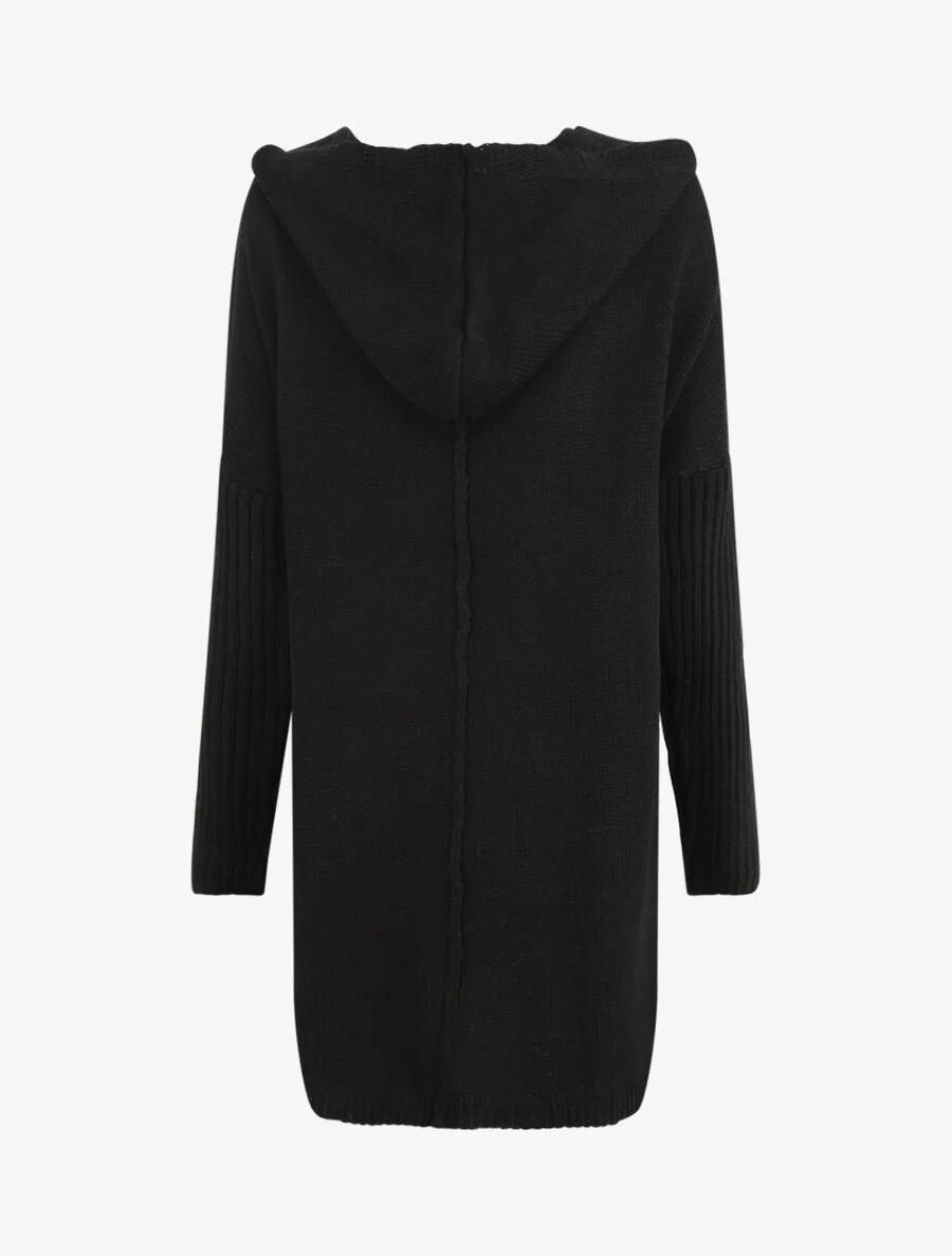 Halflange hoodie - Zwart - Image 2