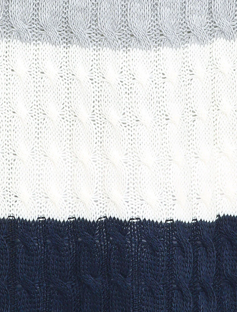 Halflange hoodie met geribbelde gebreide stof - Donkerblauw - Image 3