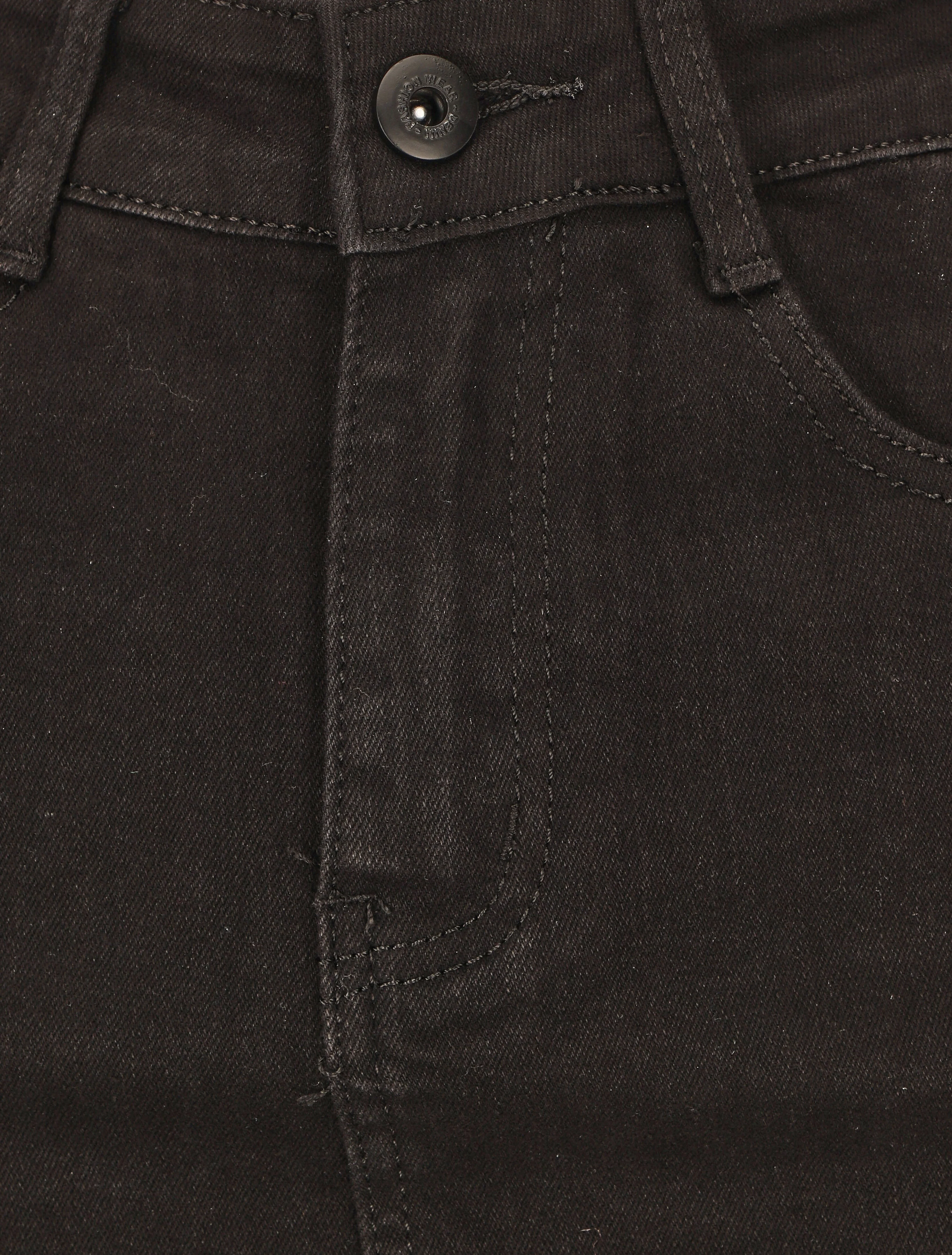 Halflange jeansrok - Zwart - Image 3