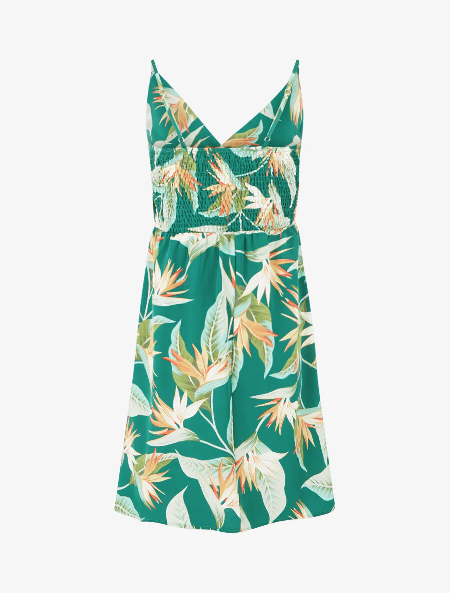 Halflange jurk met bladerenprint - groen - Image 2
