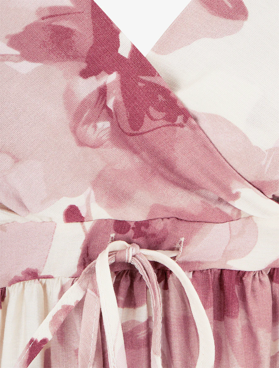 Halflange jurk met bloemenprint - Oudroze - Image 3