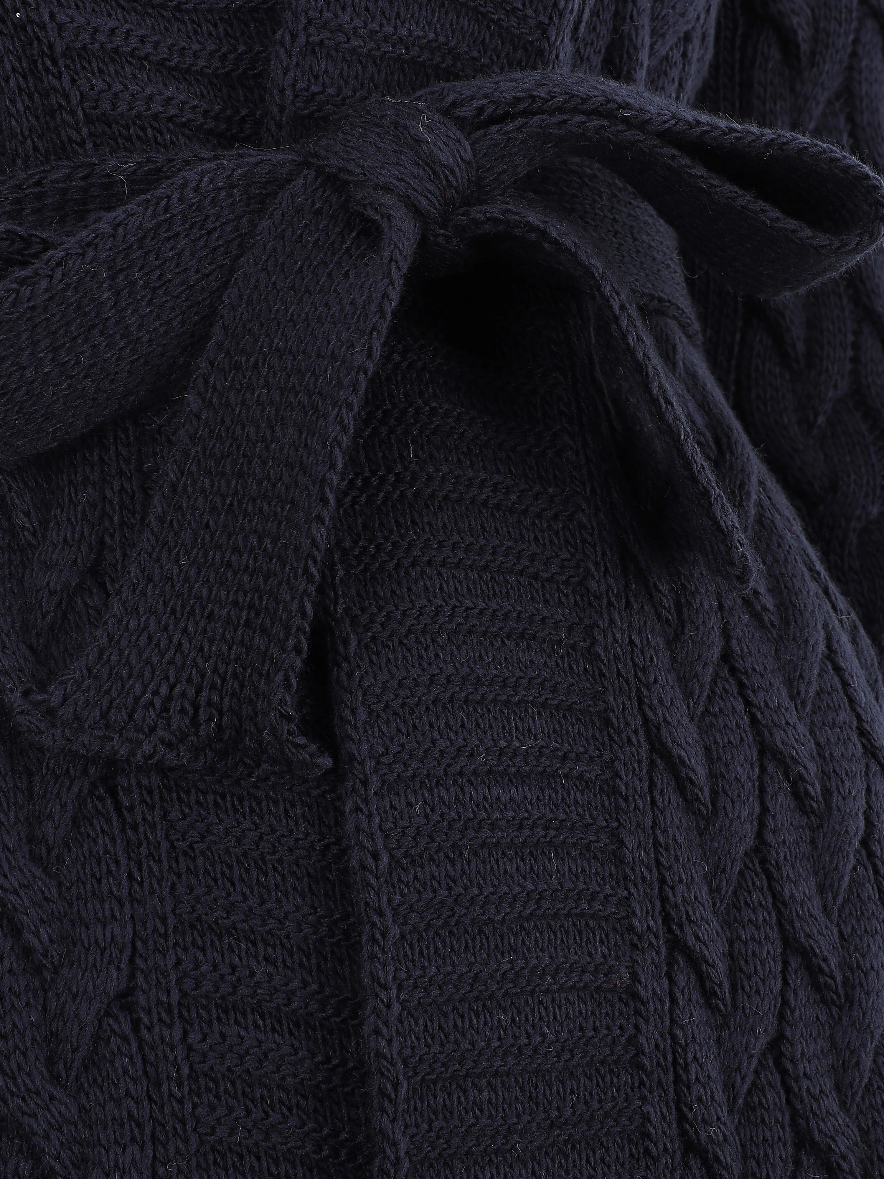 Halflange open vest met sjaalkraag - Nachtblauw - Image 3