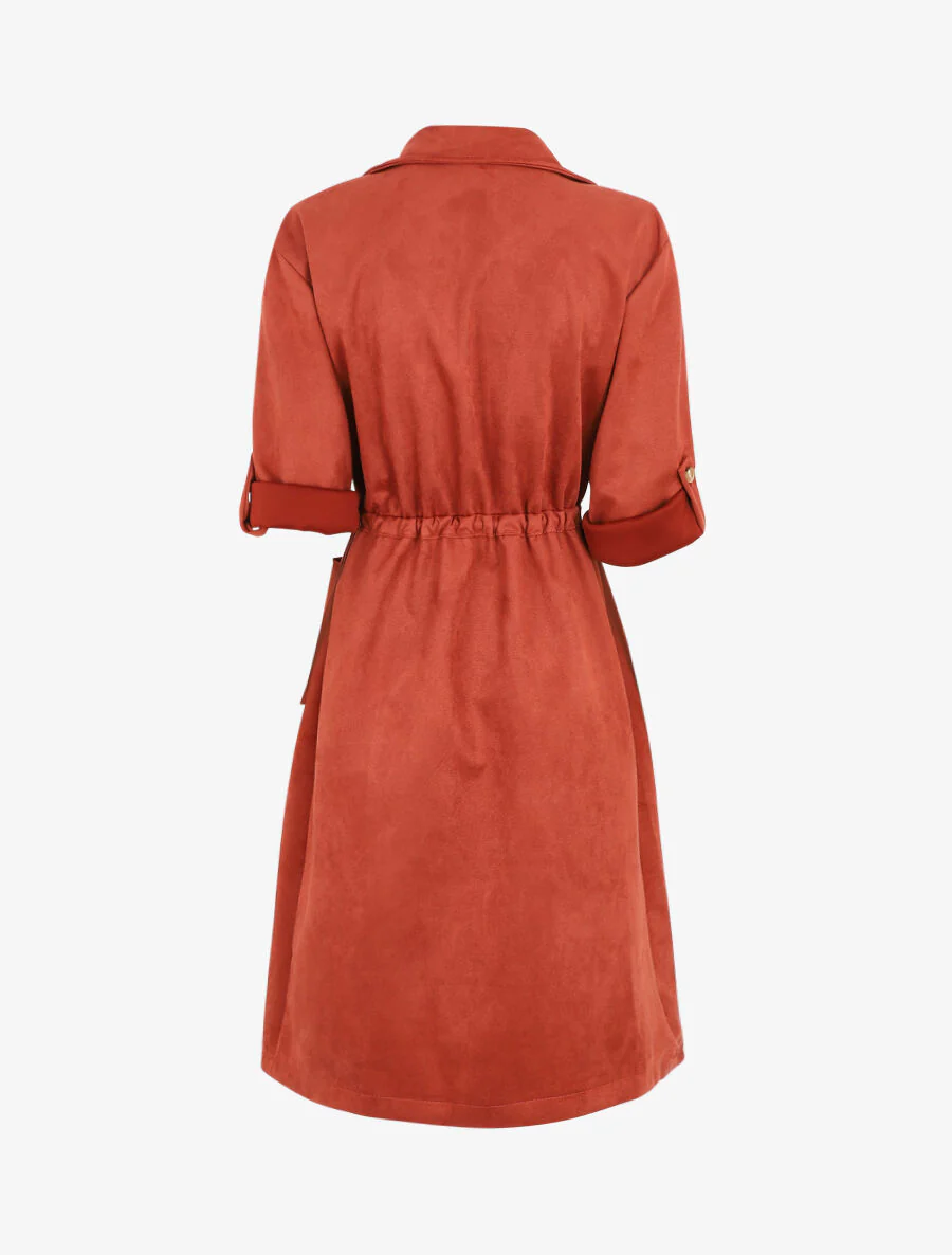 Halflange oversized trench van suedine - sienna - Image 2