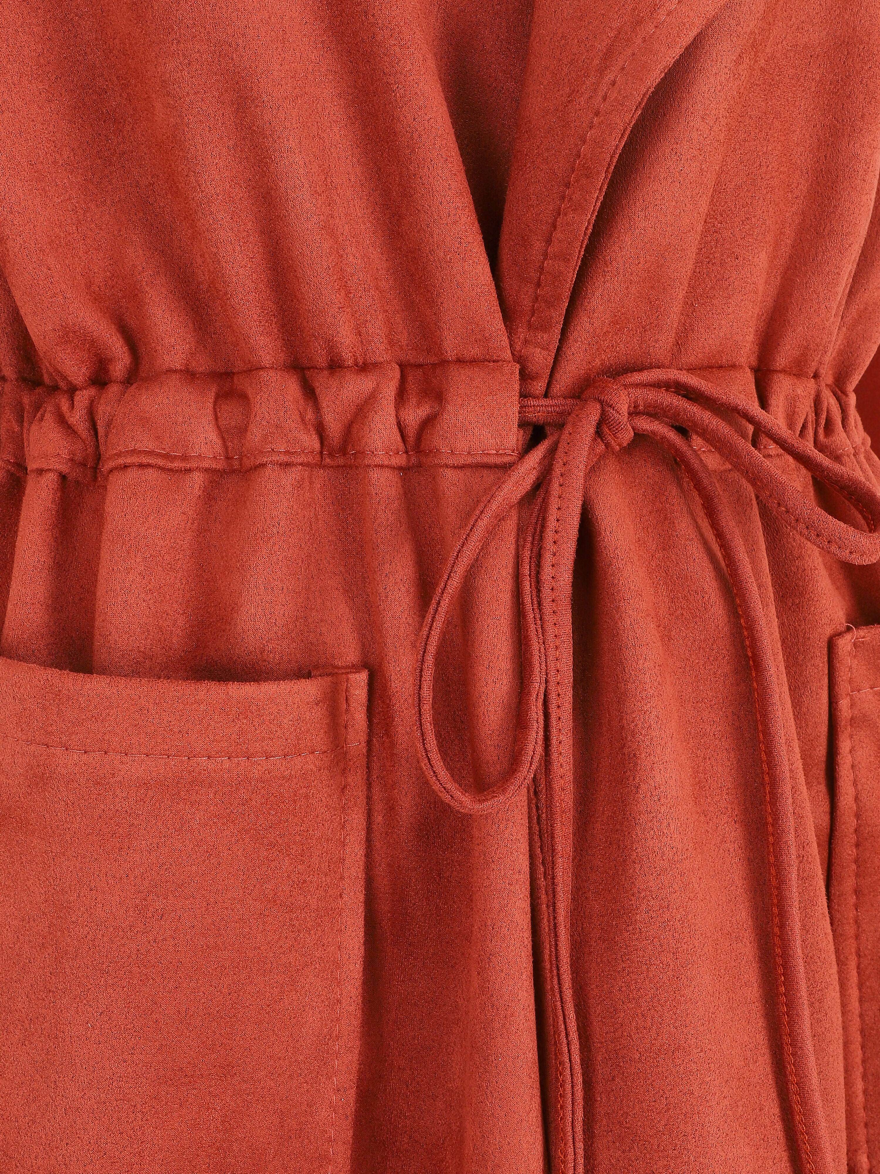 Halflange oversized trench van suedine - sienna - Image 3