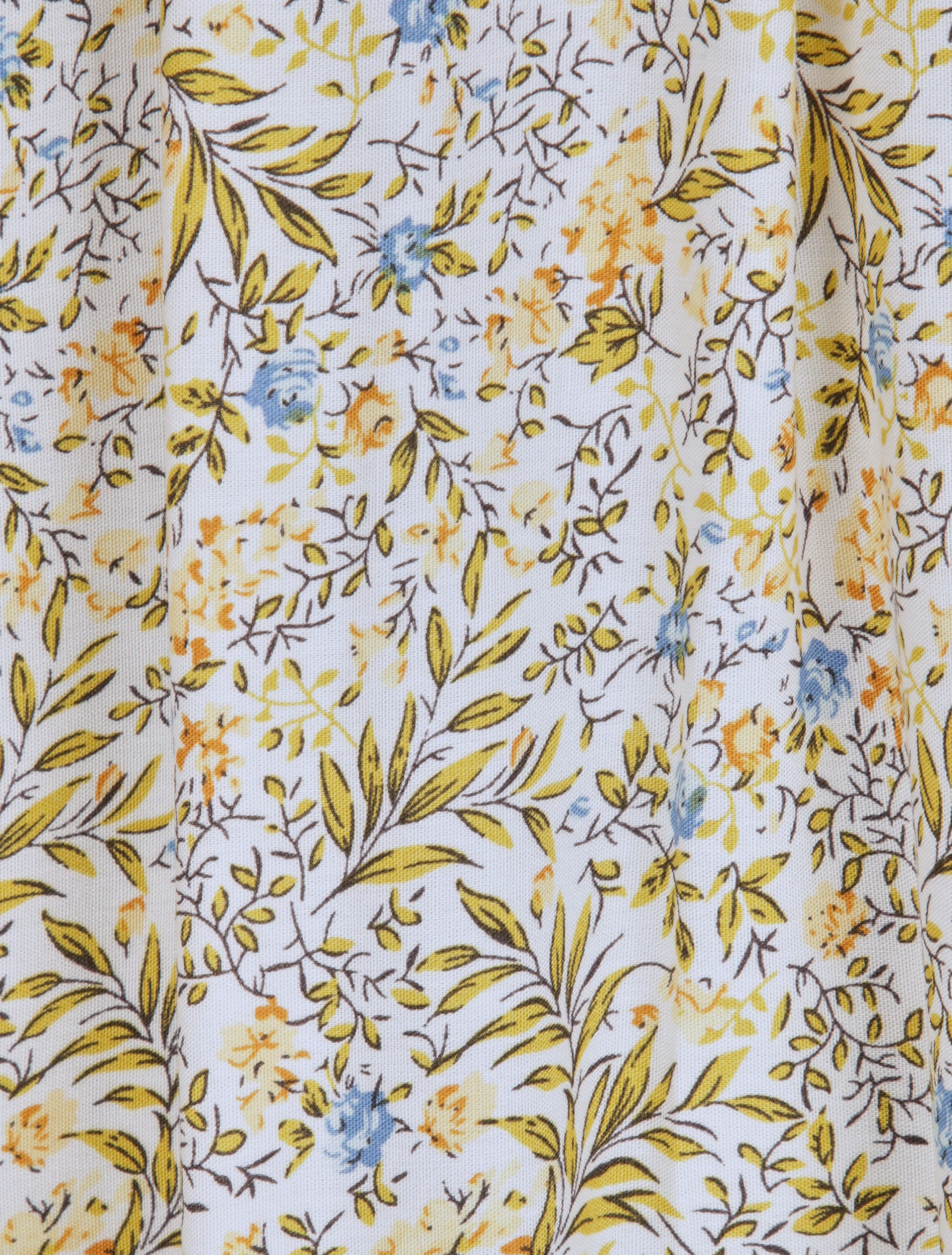 Halflange plooirok met bloemenprint - Wit - Image 4