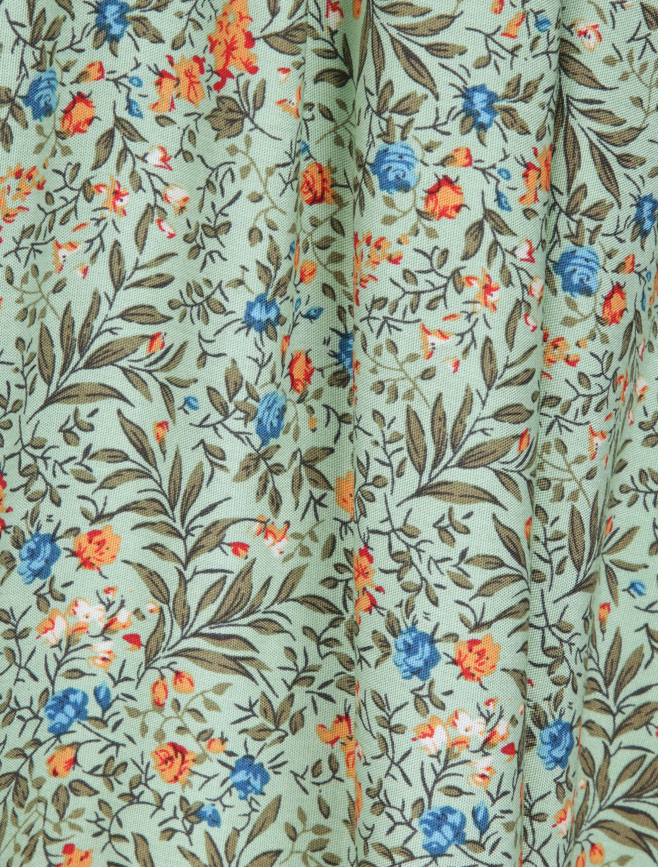 Halflange plooirok met bloemenprint - Lindegroen - Image 4