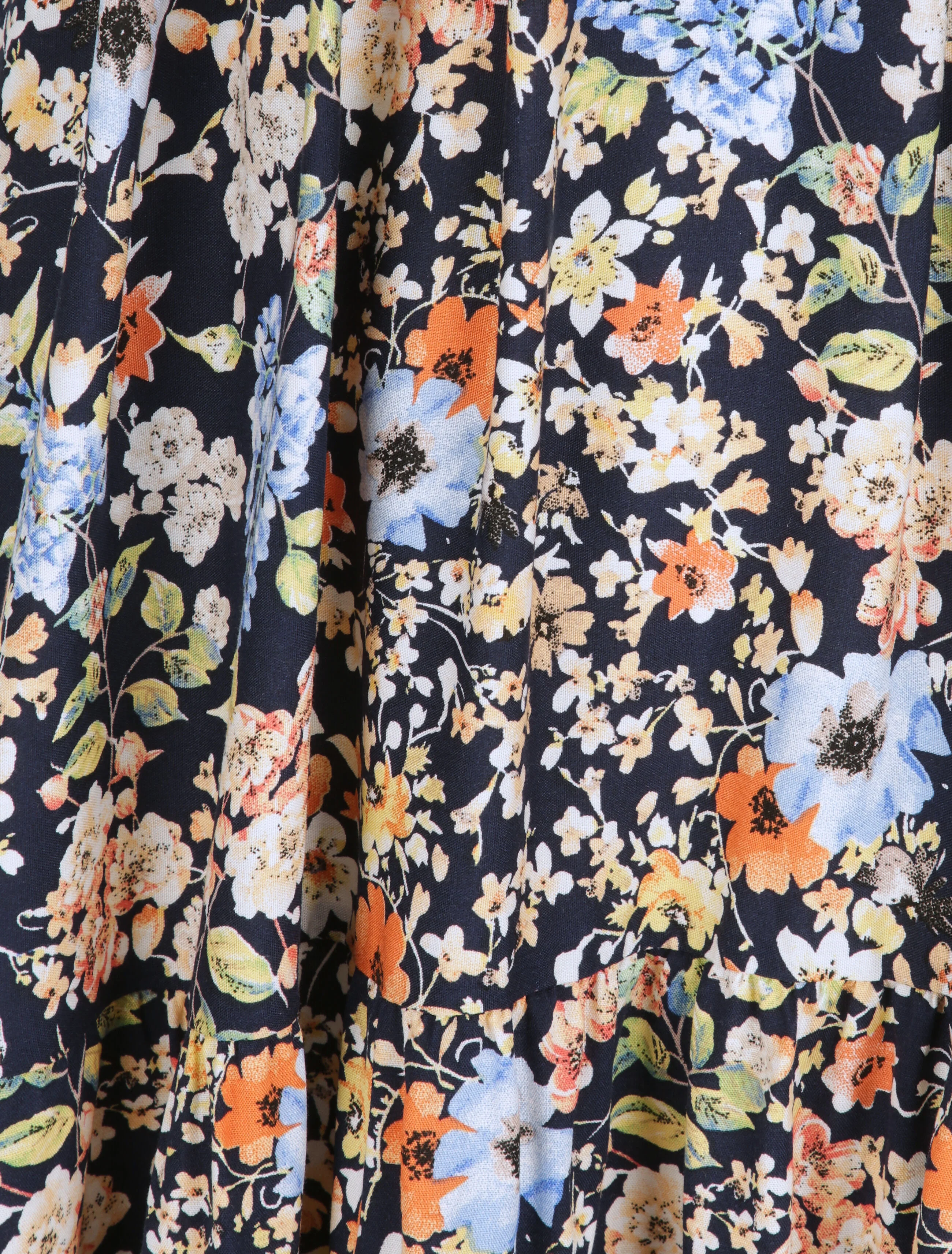 Halflange plooirok met bloemenprint voor de lente - Donkerblauw - Image 4