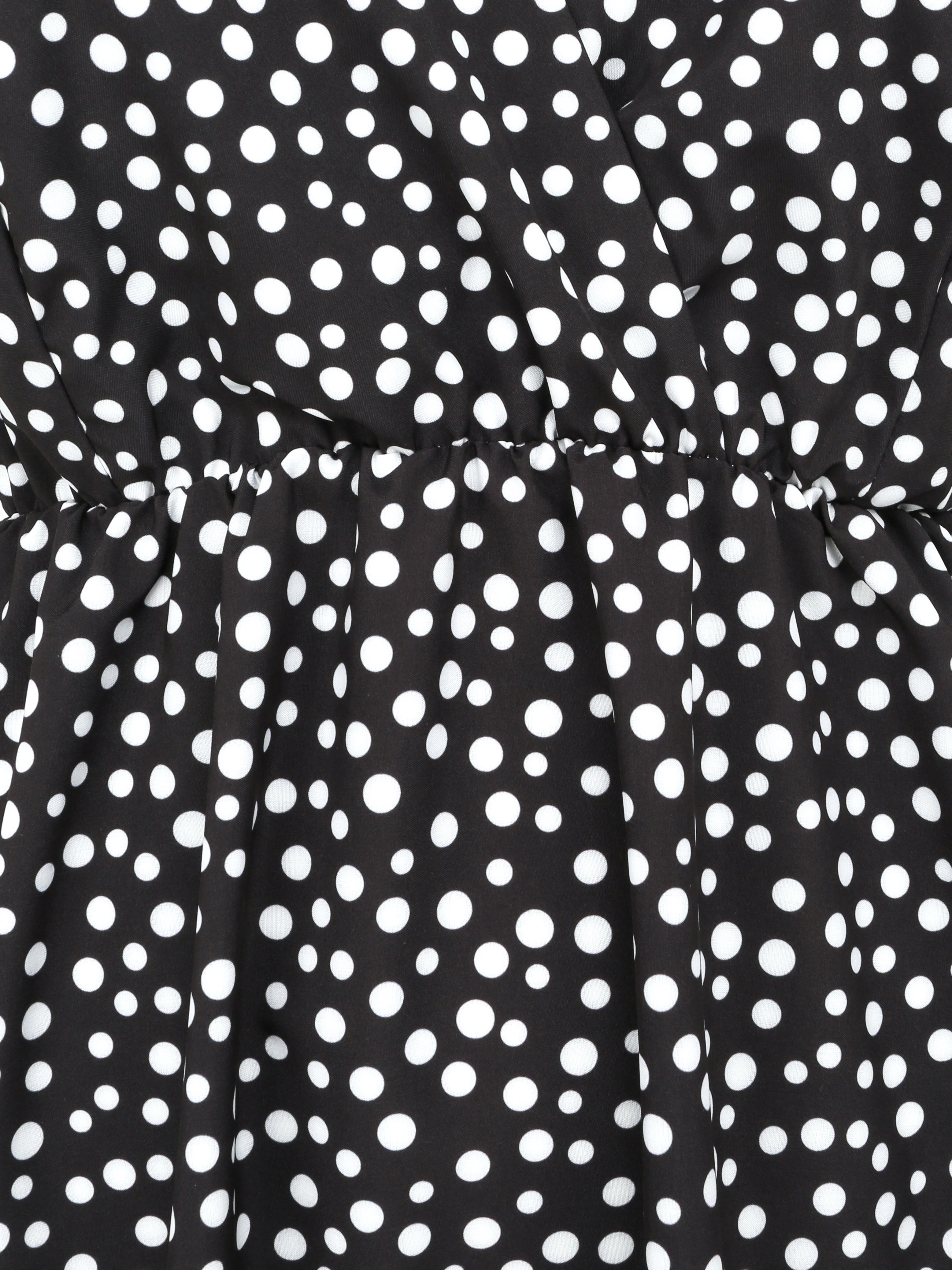 Halflange poedelrok met stippenprint - Zwart - Image 3
