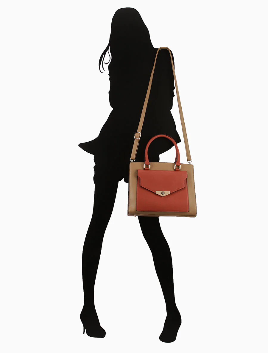 Handtas Agathe - Taupe/oranje - Image 4
