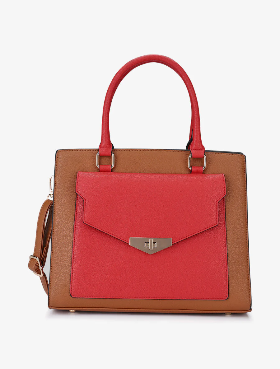 Handtas Agathe - Camel/rood