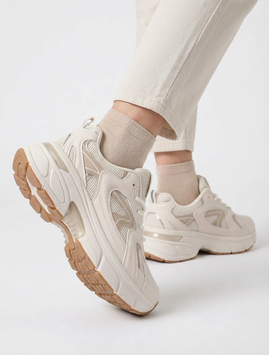 Hardloopschoenen van canvas stijl - Beige - Image 5