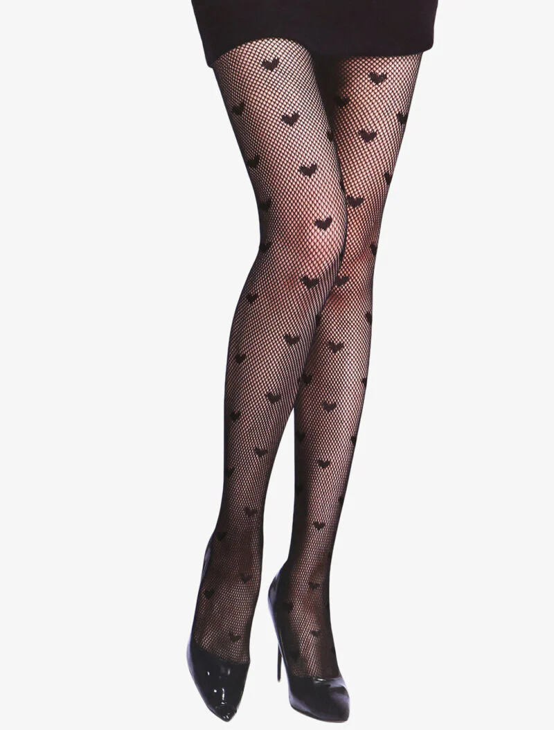 Netpanty's met hartjesprint - zwart