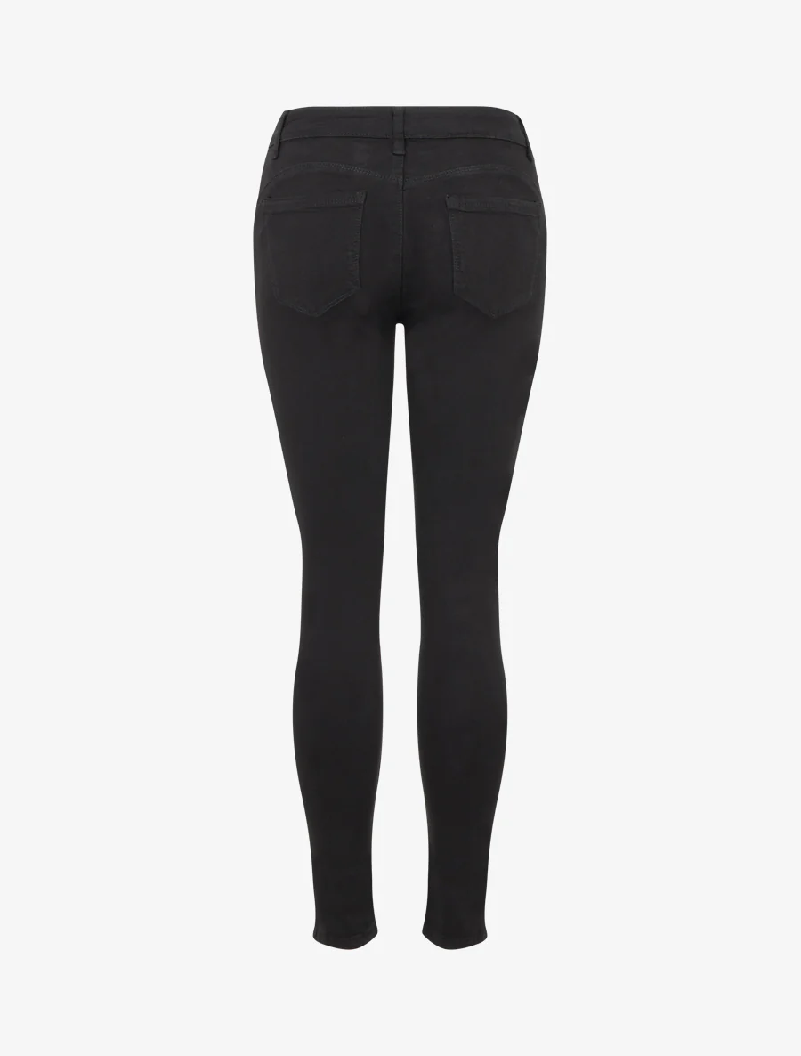 High-waisted push-up skinny jeans - Zwart - Image 2