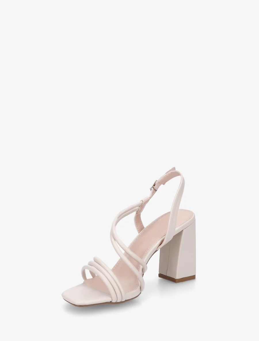 Hoge hak sandalen met dunne bandjes - Beige - Image 3