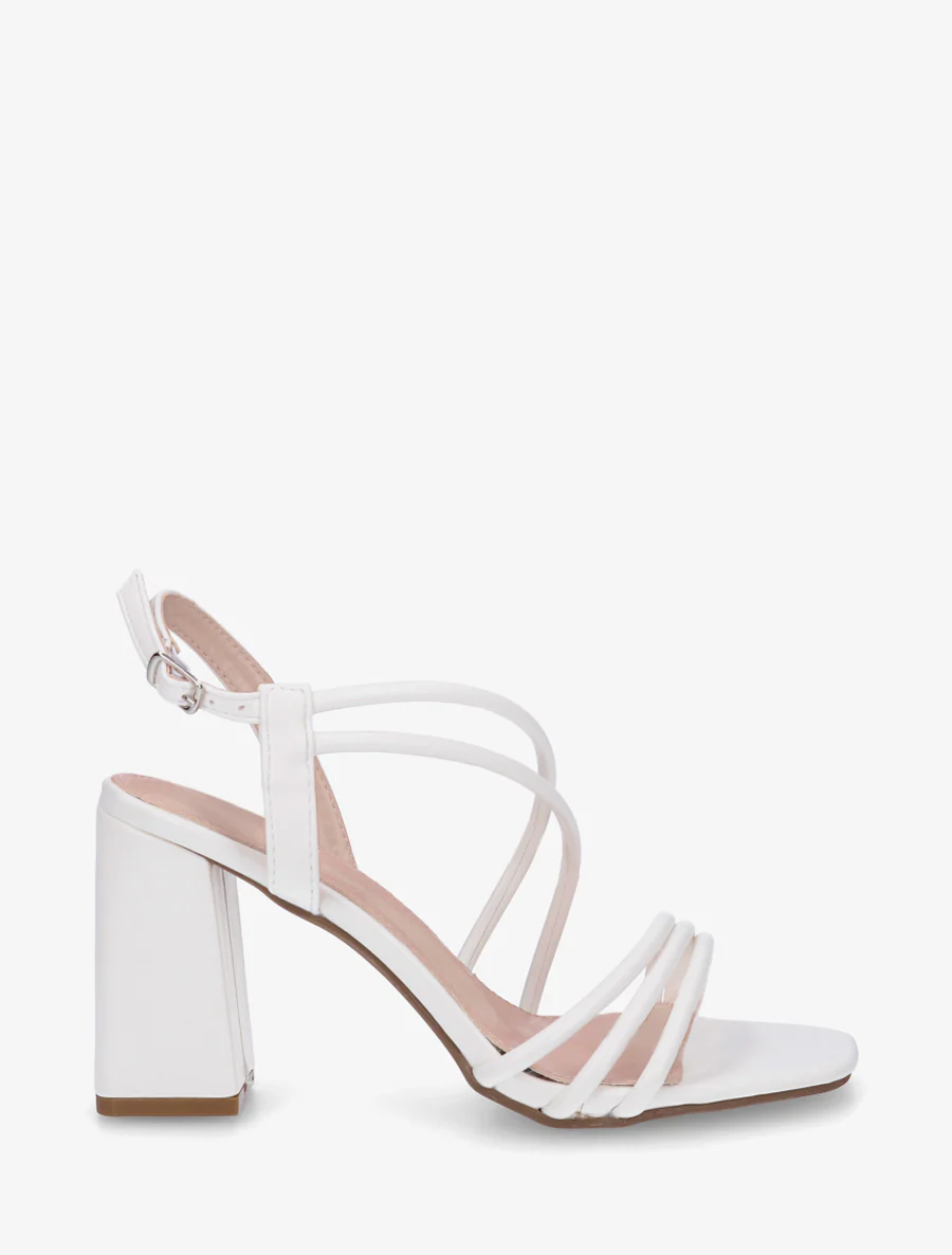 Hoge hak sandalen met dunne bandjes - Wit