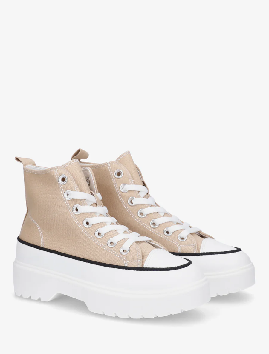 Hoge sneakers van stof met een geprofileerde zool - Mol - Image 4