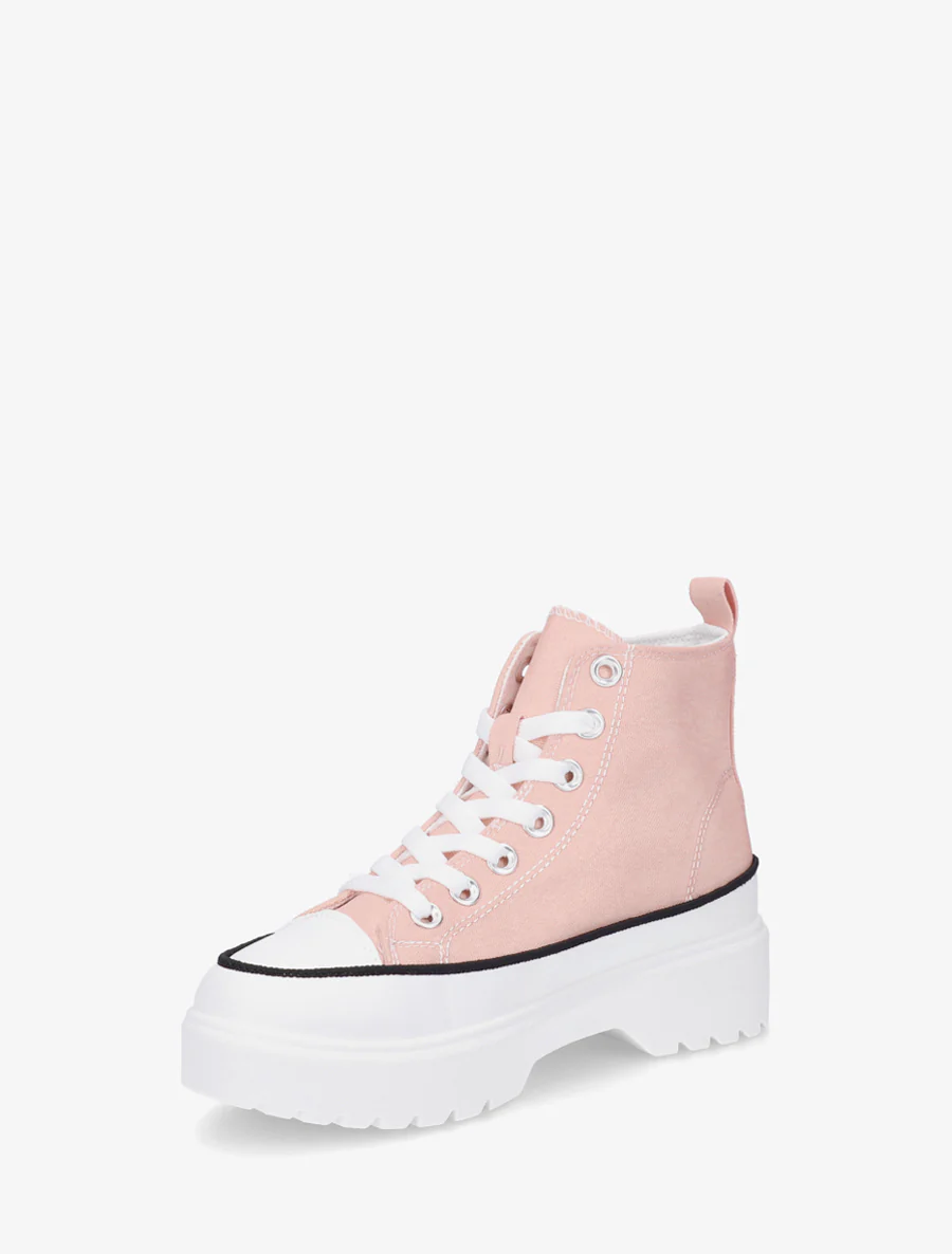 Hoge sneakers van stof met een geprofileerde zool - Roos - Image 3