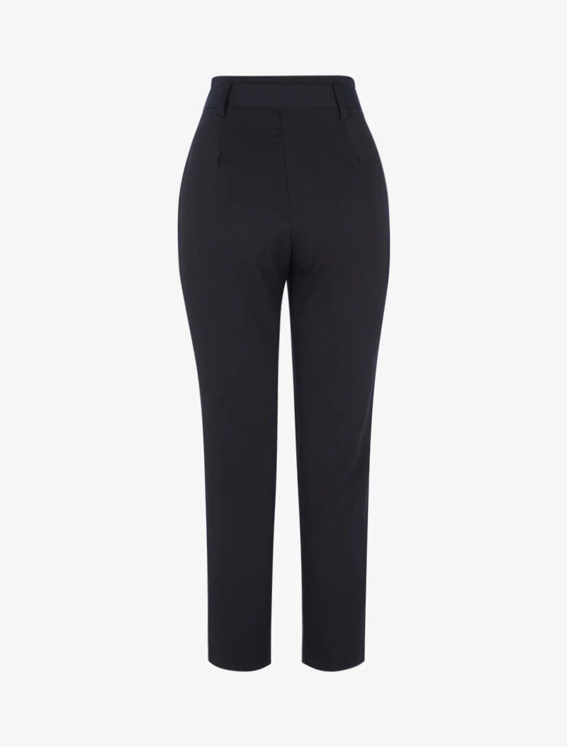 Hoge taille broek met permanente plooien - zwart - Image 2