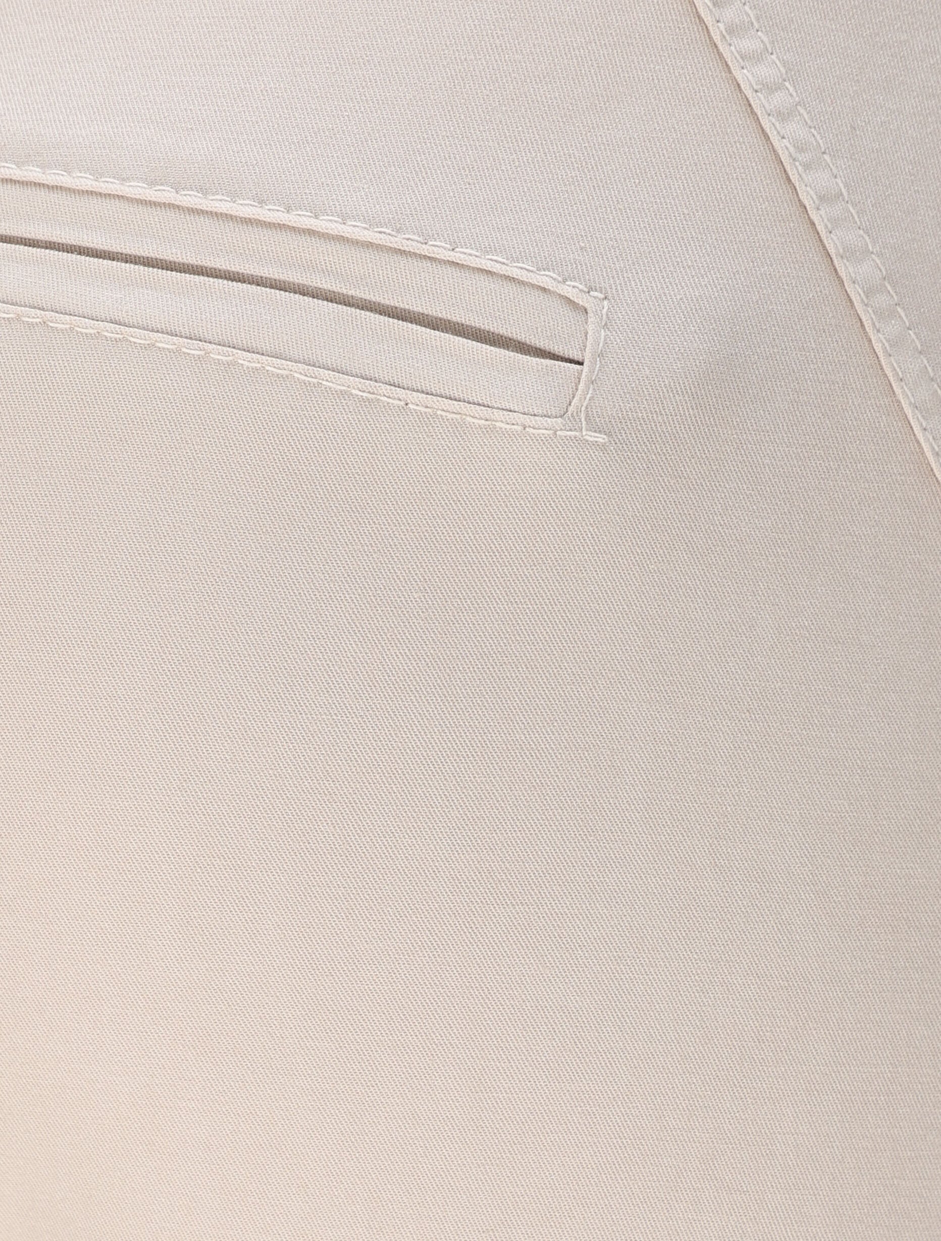 Hoge taille effen chino broek in gemengde katoen - Beige - Image 3