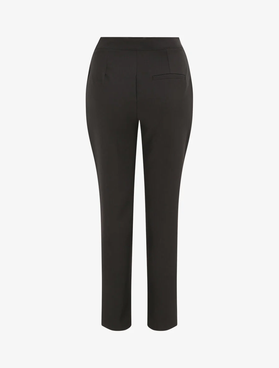 Hoge taille eenkleurige carrot fit broek - Zwart - Image 2