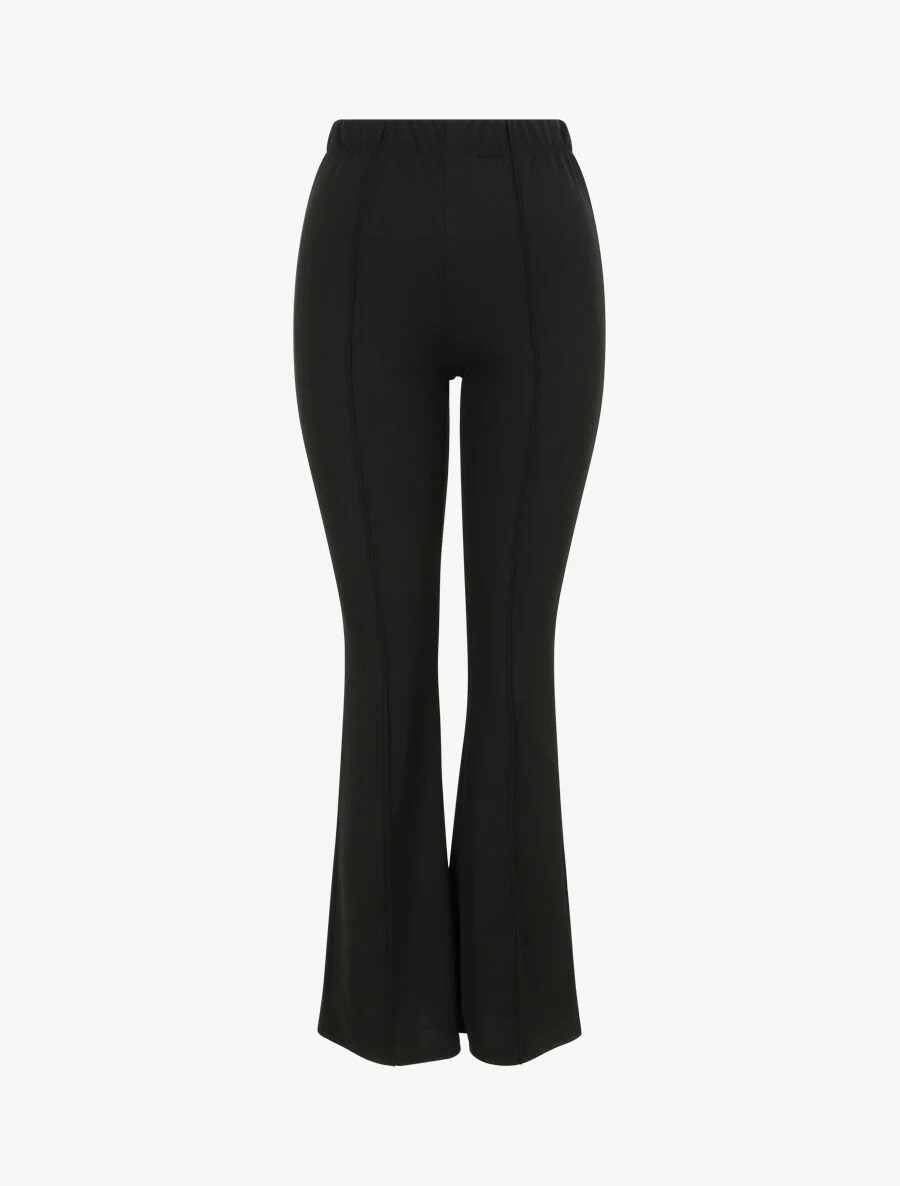 Hoge taille effen flare broek - Zwart