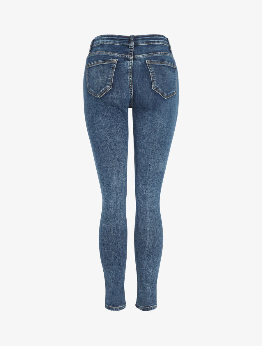 Hoge taille grote maat skinny jeans - blauw - Image 2