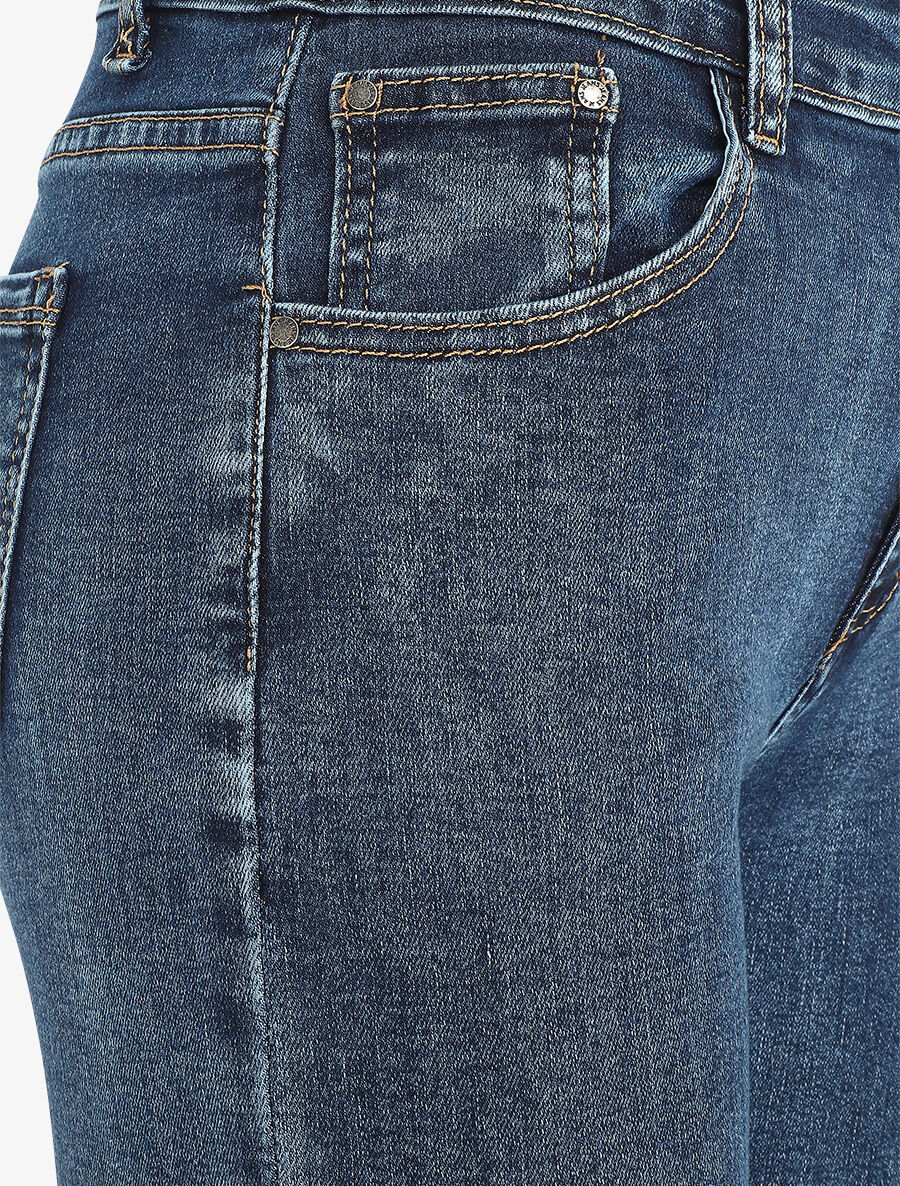 Hoge taille grote maat skinny jeans - blauw - Image 3