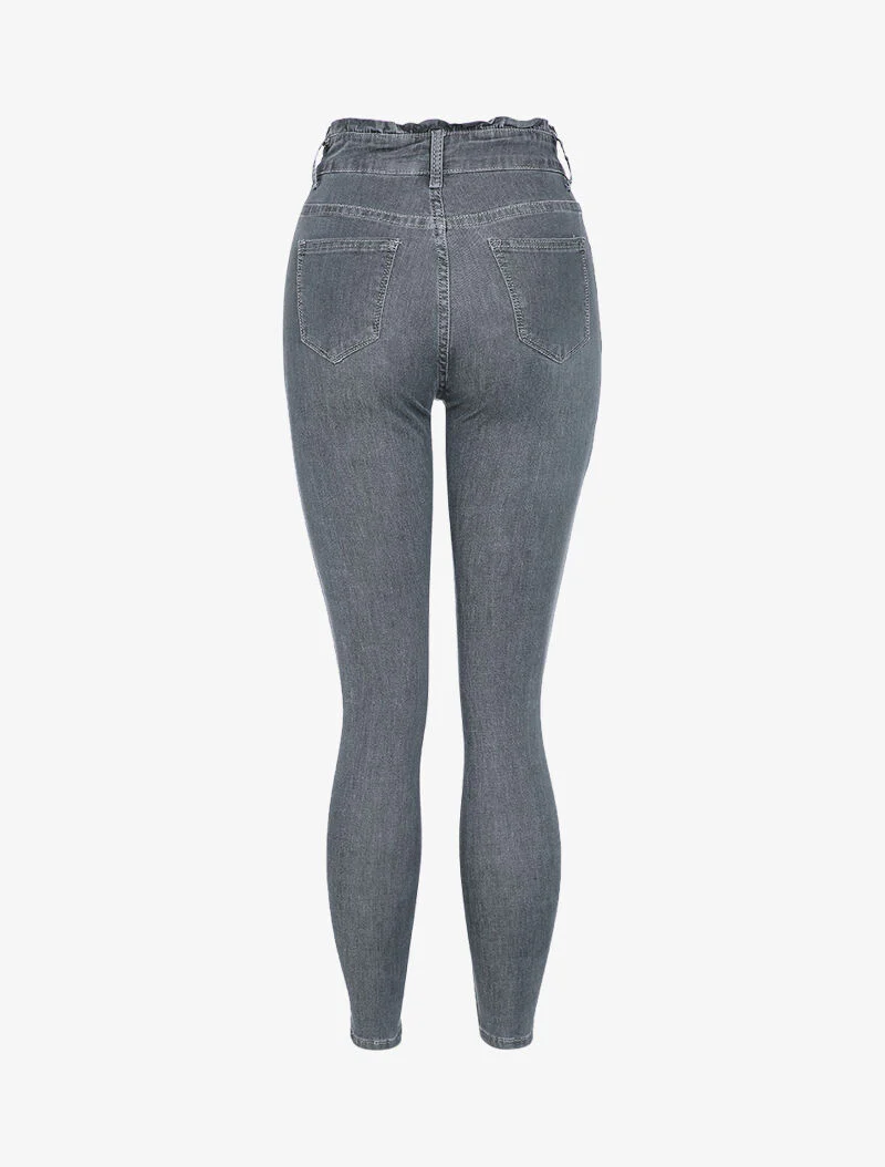 Jean met hoge taille en skinny fit - Donkergrijs - Image 2