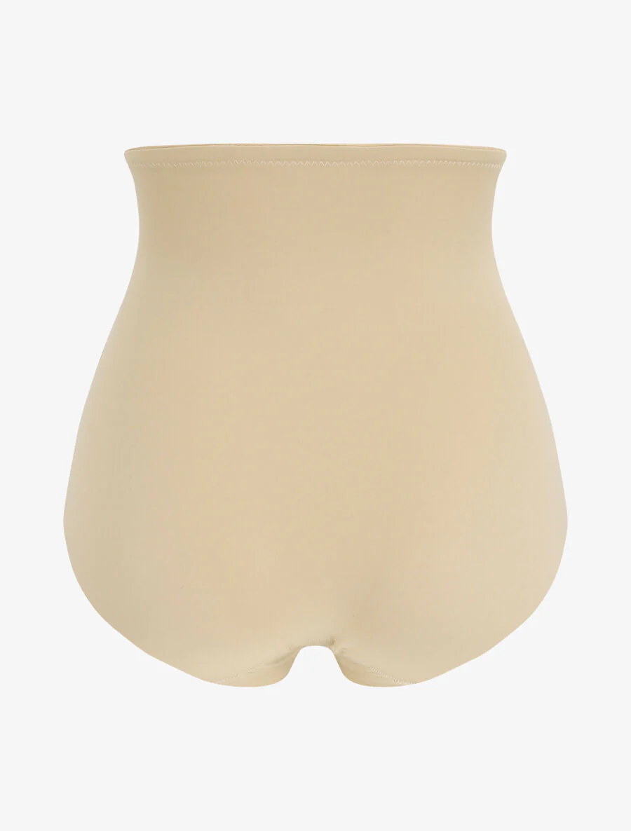 Hoge taille corrigerend slipje in kant - Beige - Image 2