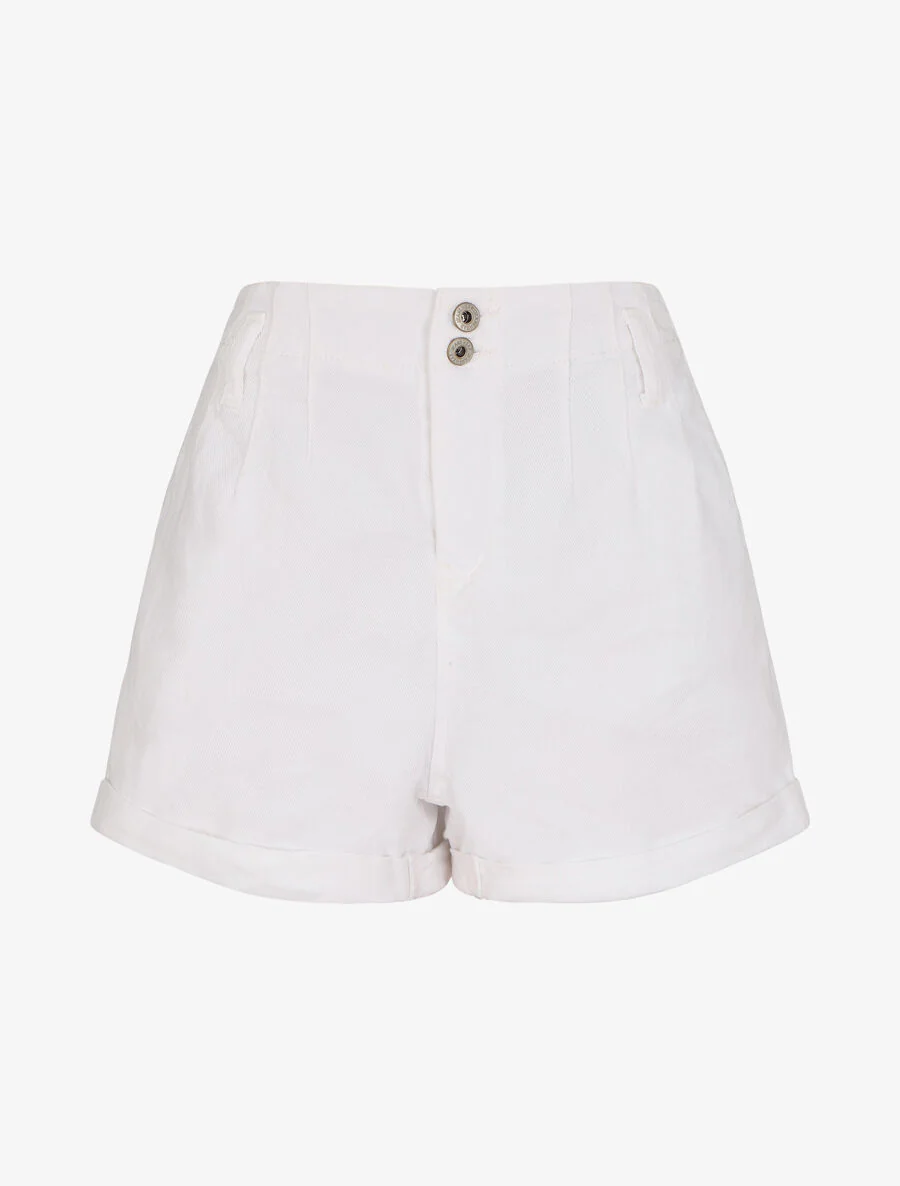 Hoge taille korte trap - Wit